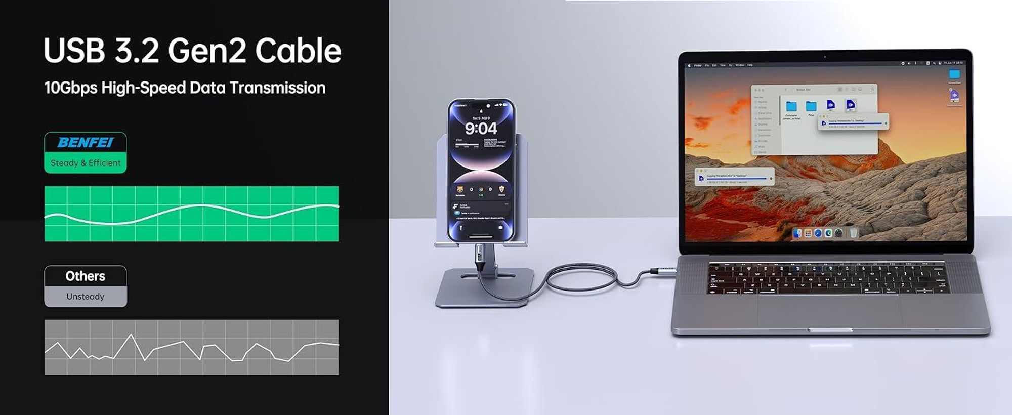 BENFEI USB-Kabel USB C auf USB C Monitor Kabel 4K 120Hz 100W PD