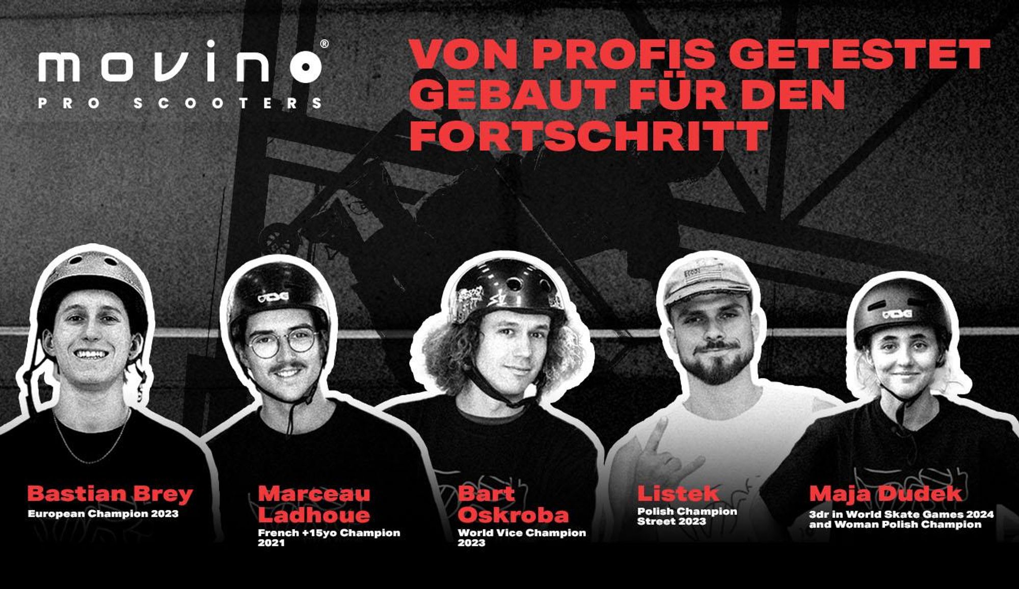 MOVINO Kinder Stunt-Scooter Maniac Rot