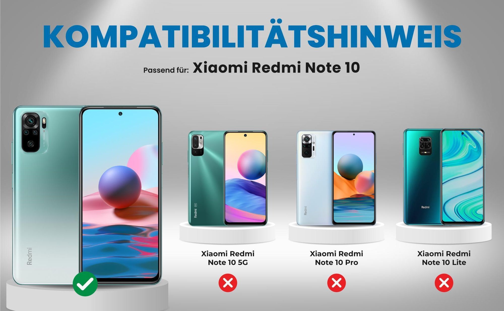 Kompatibilitätshinweise Hülle für Xiaomi Redmi Note 10