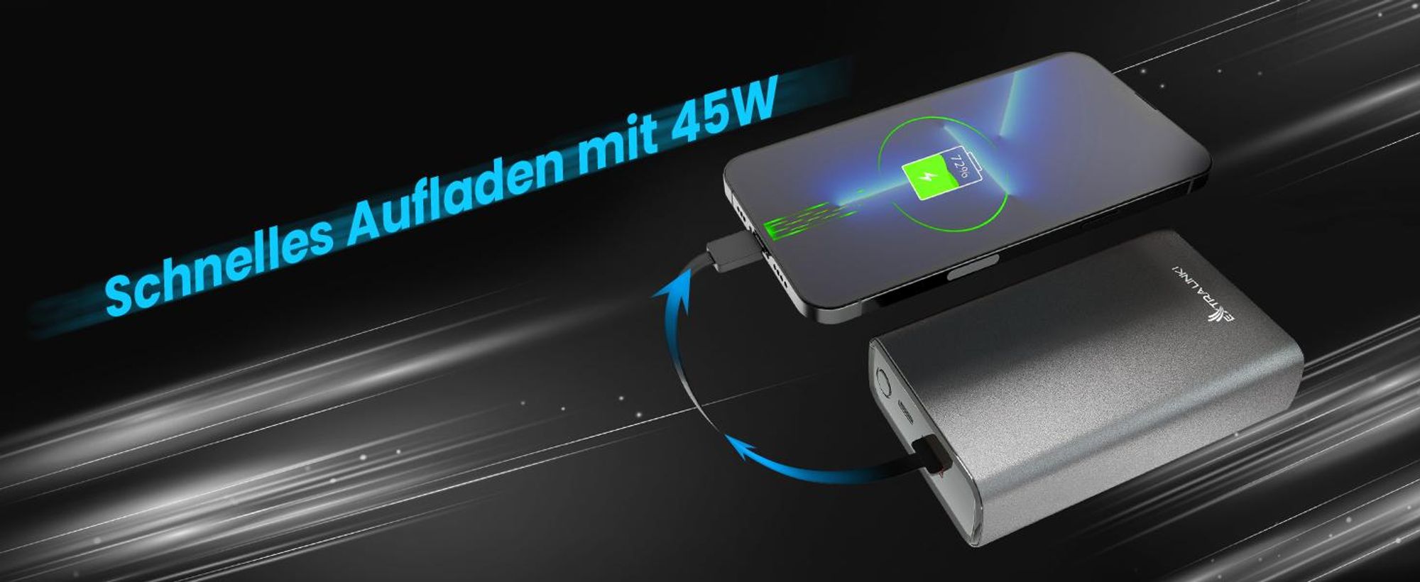 Extralink Powerbank 20000mAh 45W PD Schnellladung