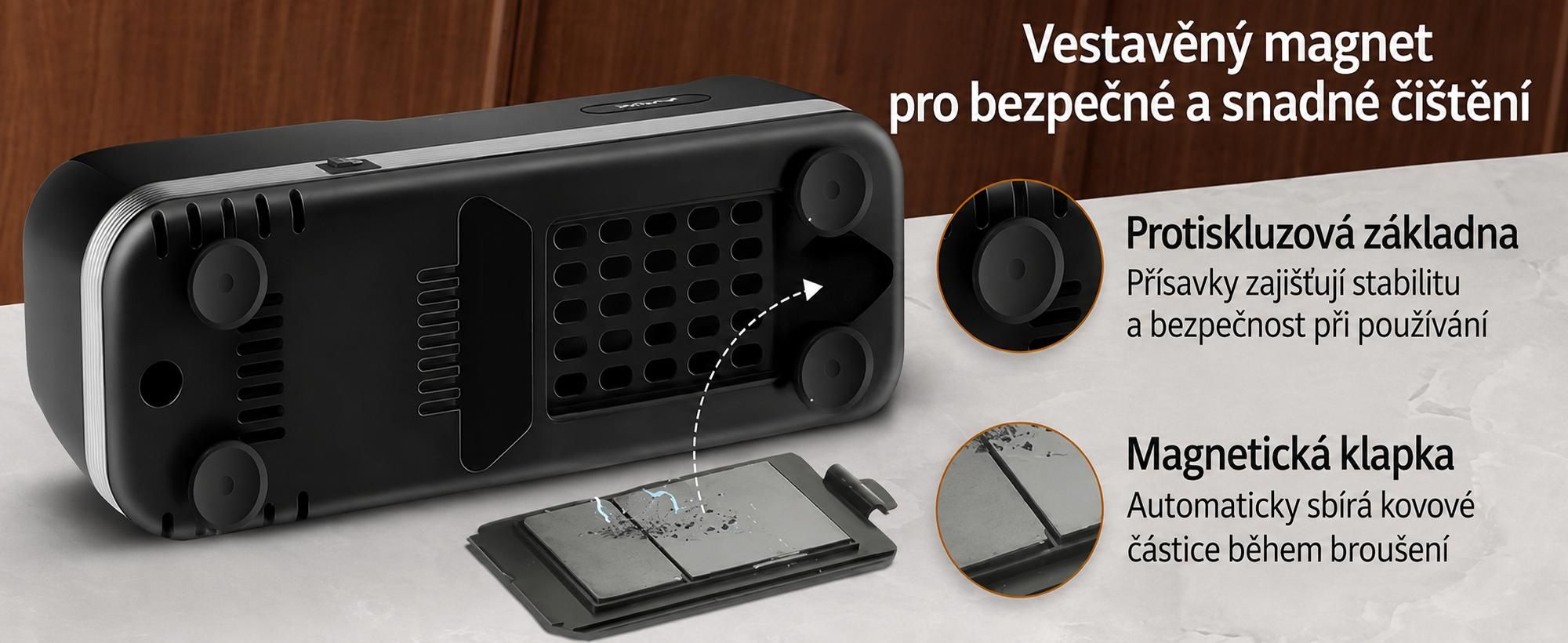 Olvy Elektrický brousek na nože PRO, profesionální diamantový brousek na nože, brousek na nůžky