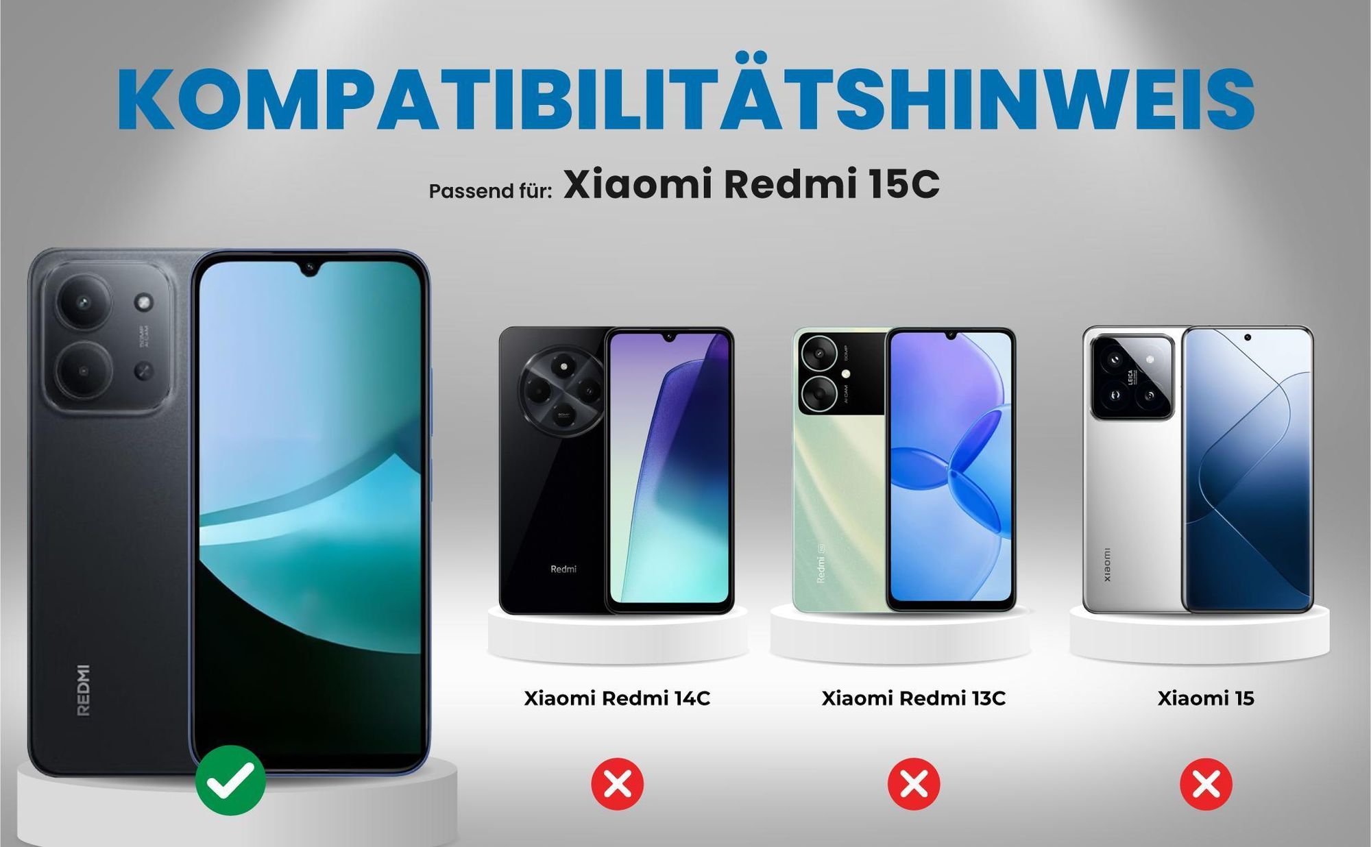 Kompatibilitätshinweise Hülle für Xiaomi Redmi 15C