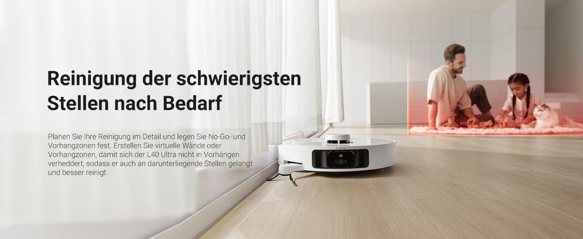 Dreame L40 Ultra Roboter Staubsauger mit Wischfunktion,11KPa Saugleistung,65°C selbstreinigendem,0 tangle Bürste,Obstacle Avoidance,All-in-One-Dock