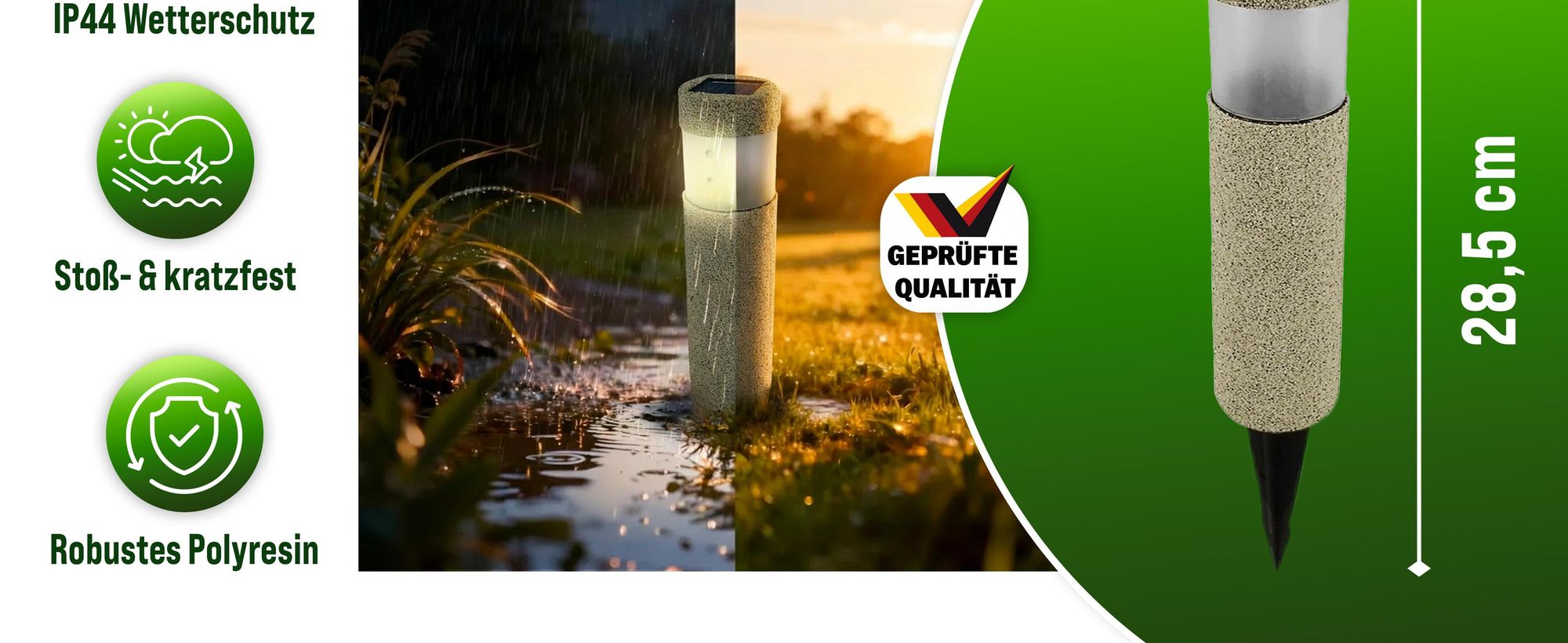 MONZANA® LED Solarlampe Außen 4er Set Wetterfest IP44 Erdspieß Solar Gartenleuchte Solarleuchte Wegeleuchte Garten Balkon
