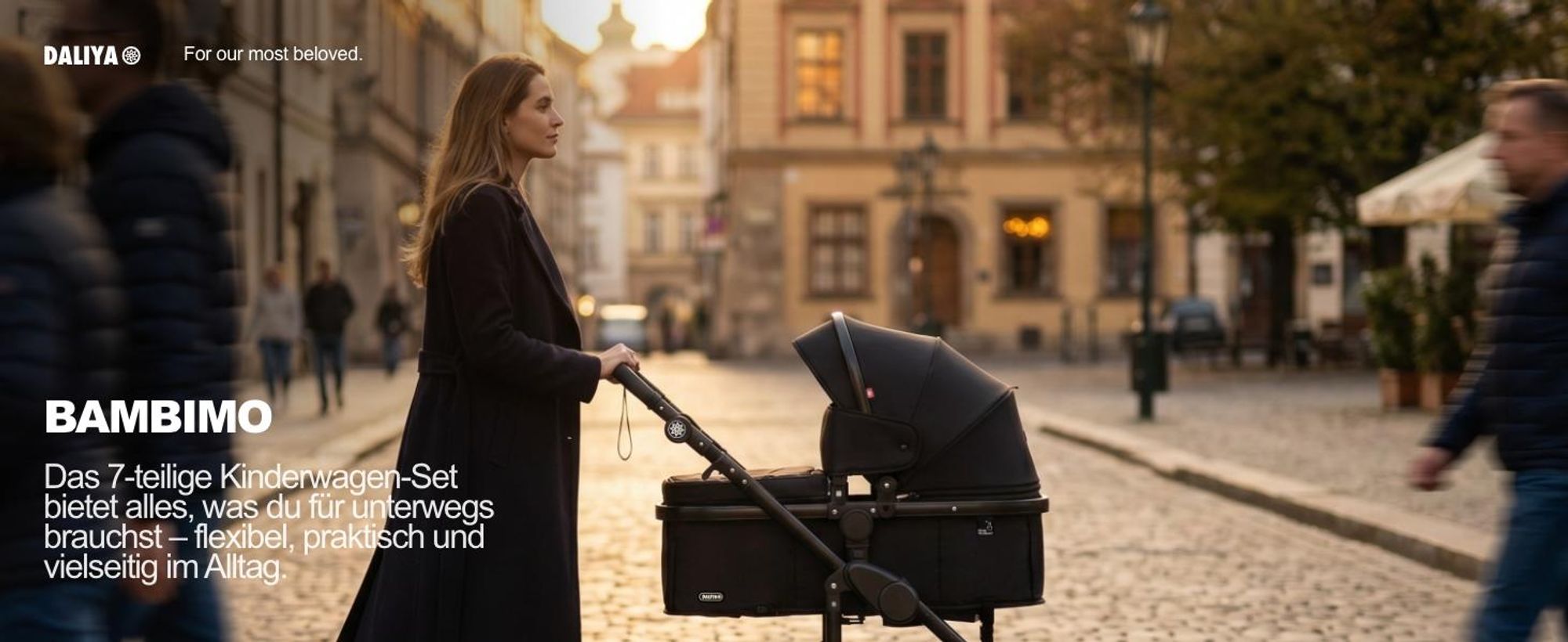 Daliya® BAMBIMO 2in1 Kinderwagen mit Airless-Rädern, leichtem Aluminiumrahmen & 2in1 Babywanne oder Sportsitz, Kombi-Kinderwagen, Buggy & Stroller