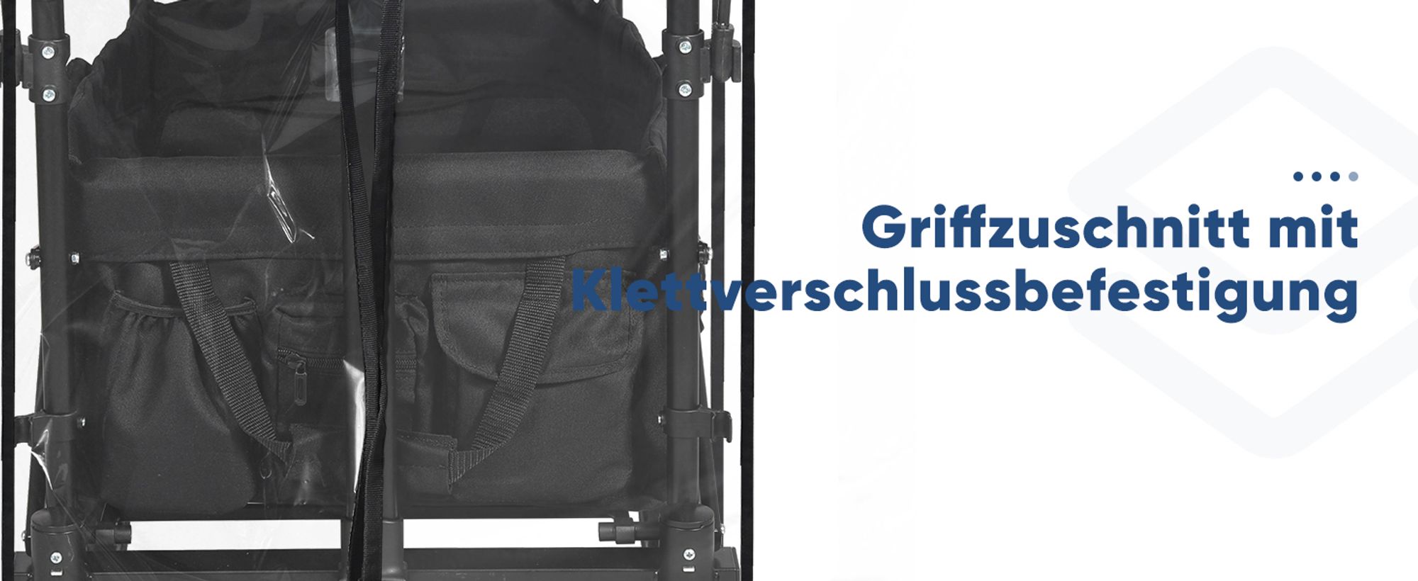 Sekey Regenschutz Transparent für Bollerwagen mit Dach, 110 x 60 x 75 cm