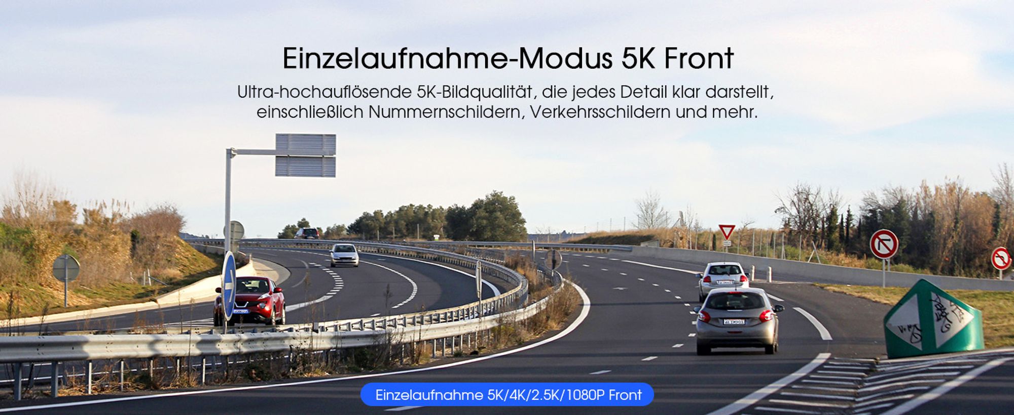 5K 3-Kanal-Dashcam Auto Wi-Fi,GPS,3lens 4K+1080P+1080P Vorne Hinten Innen Autokamera