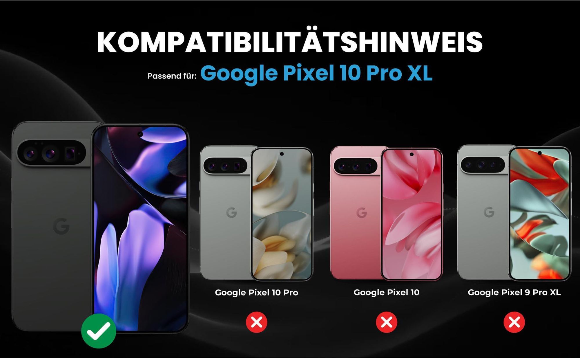 Kompatibilitätshinweise Hülle für Google Pixel 10 Pro XL