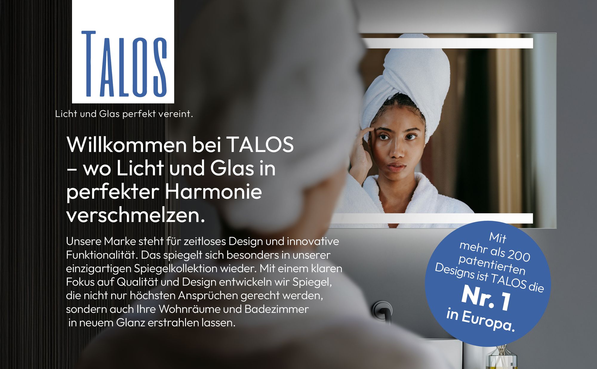 Badspiegel mit Beleuchtung TALOS LED Badspiegel mit Beleuchtung 80 x  60 cm - feuchtraumgeeignet durch Aluminiumrahmen - Licht neutralweiß