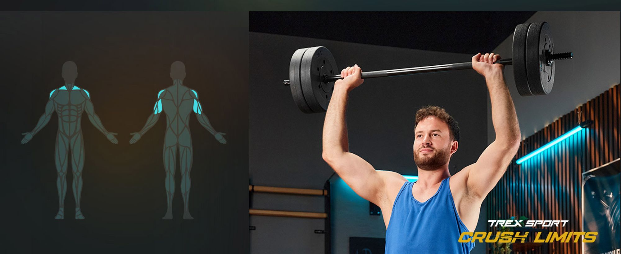TREX SPORT Langhantelstange TX-120SP | 120cm Stahl Hantelstange für Krafttraining, 25mm |Rutschfeste Griffe, Sternverschlüsse, bis 100kg Belastbarkeit
