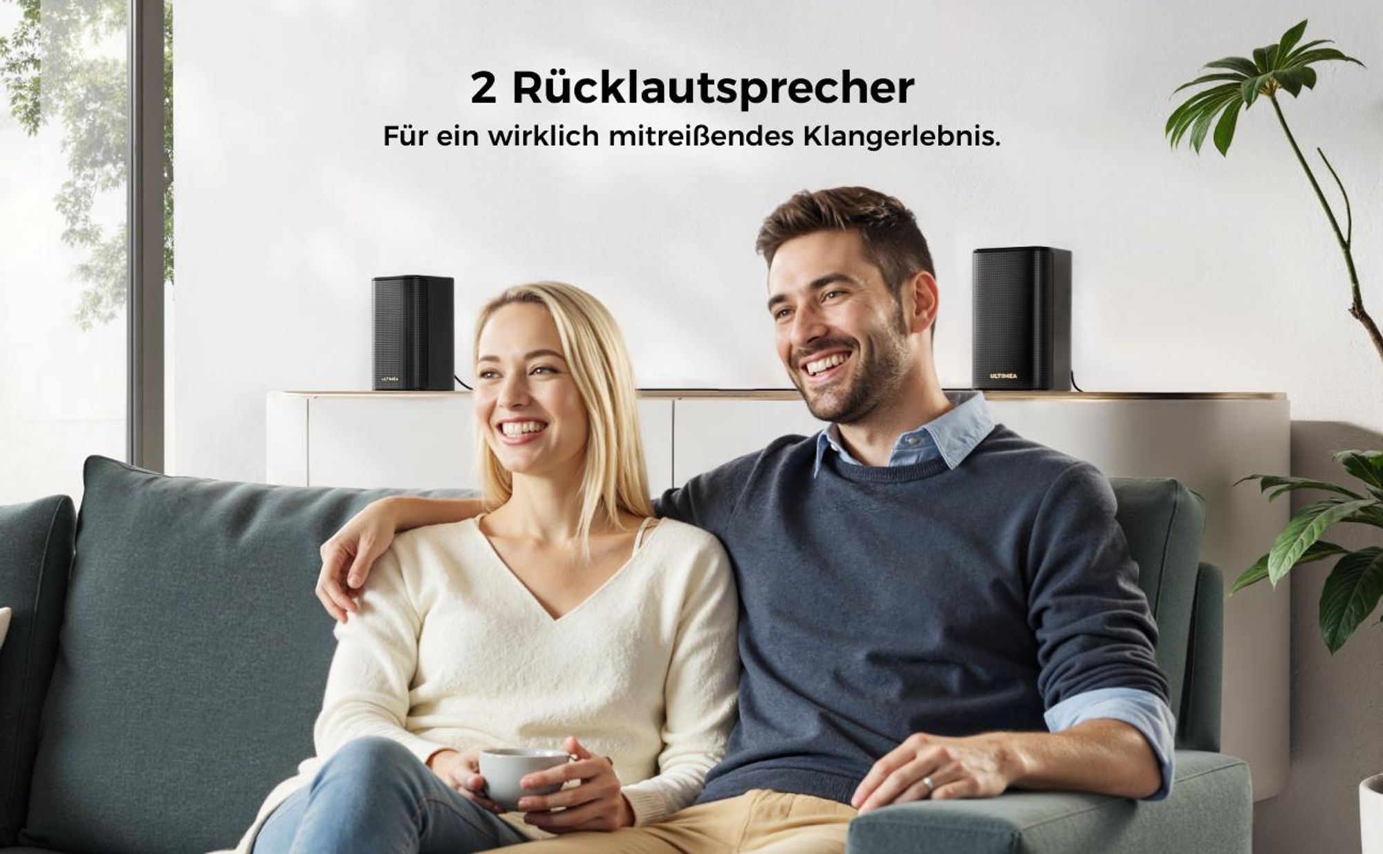 ULTIMEA Skywave F40 Boom Soundbar mit Dolby Atmos, 360° SurroundX Audio mit oben gerichtete Kanäl, 460W