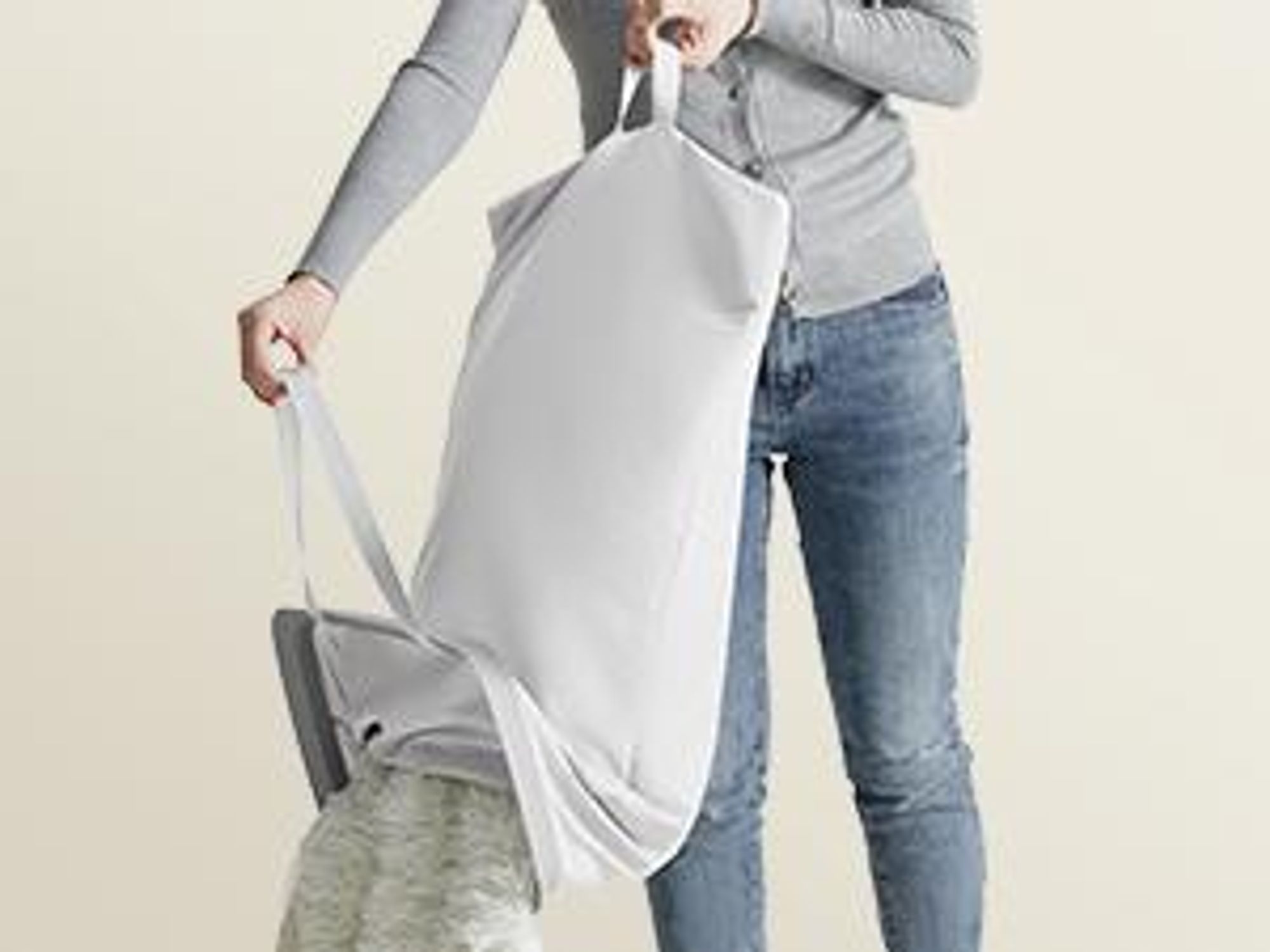 SONGMICS Wäschekorb, 170 L Wäschesammler 2 Fächer, Wäschesortierer, leichter Aufbau, mit Deckel und Griffen, herausnehmbarer Wäschesack, 56 x 40 x 75