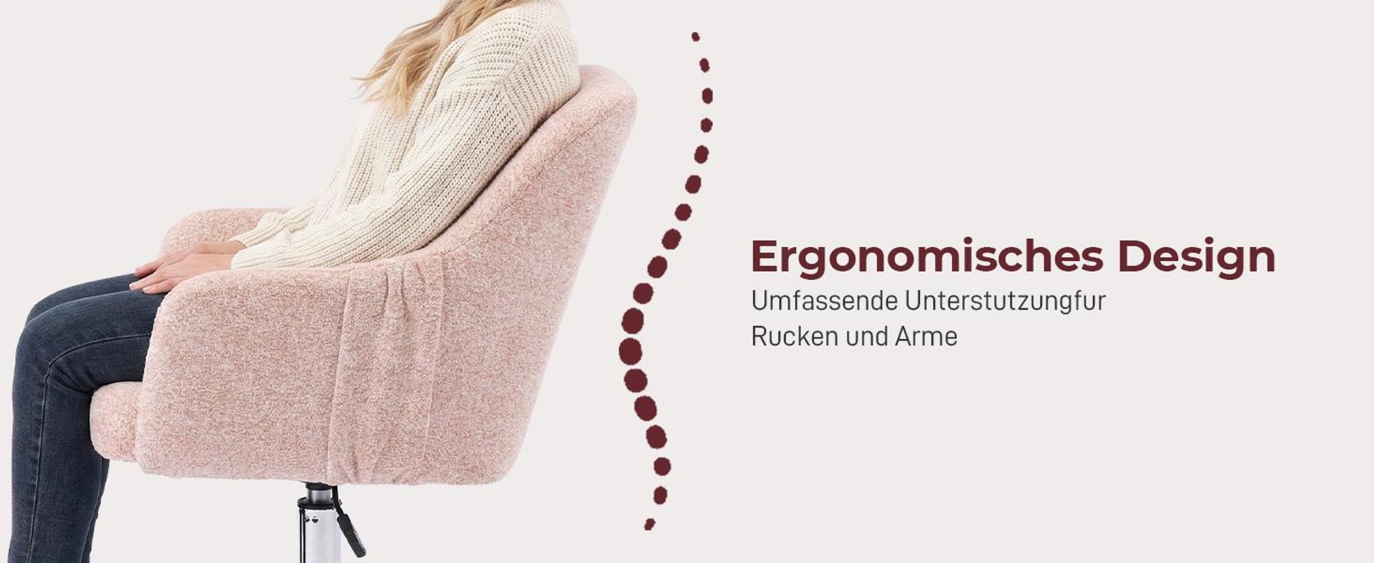 Schreibtischstuhl mit Armlehnen, Drehstuhl mit Rollen, Bürodrehstuhl, Polsterstuhl,Orange