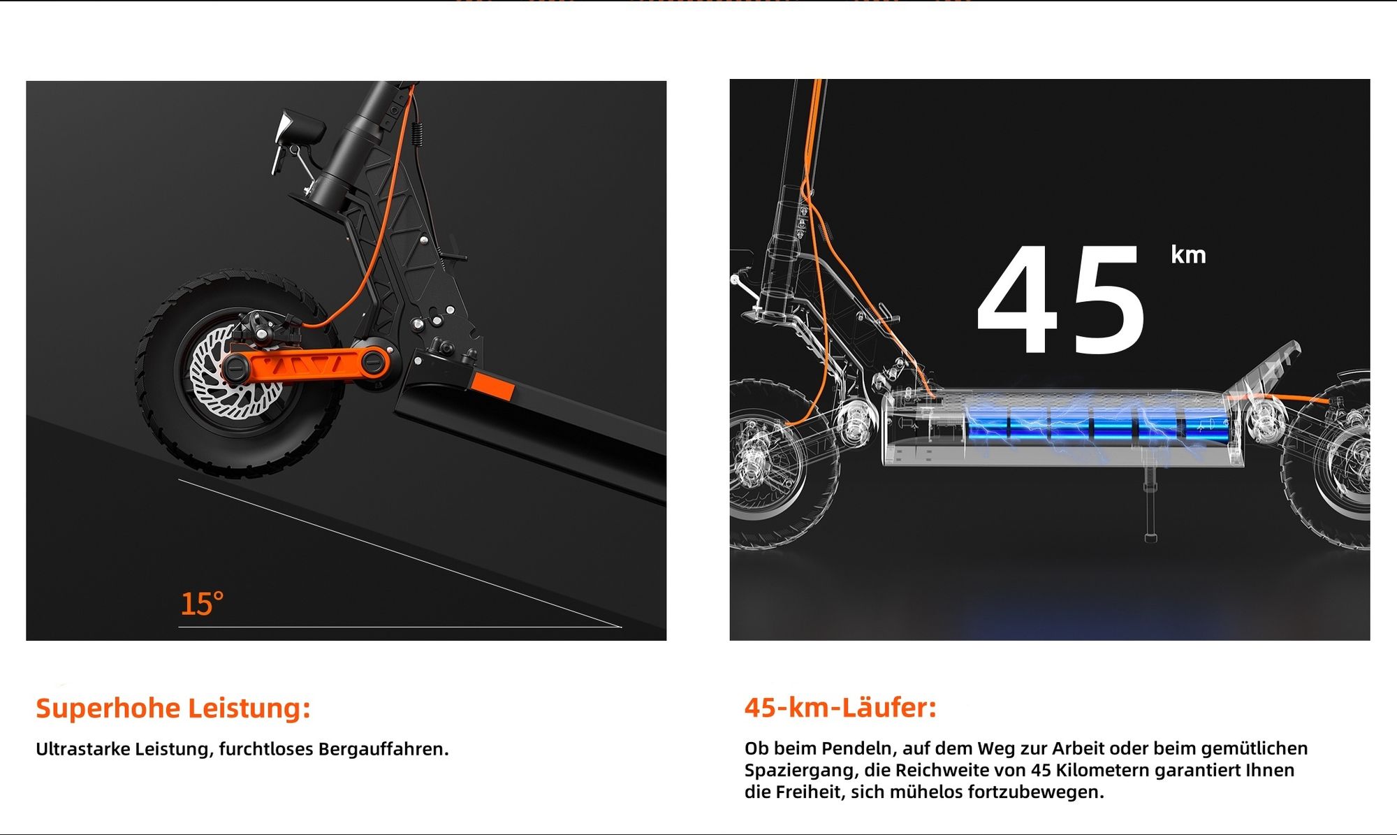 Elektroroller JOYOR S5 Mit ABE-Gutachten - 500W Motor 48V13AH Batterie 45KM Reichweite Scheibenbremsen - Schwarz