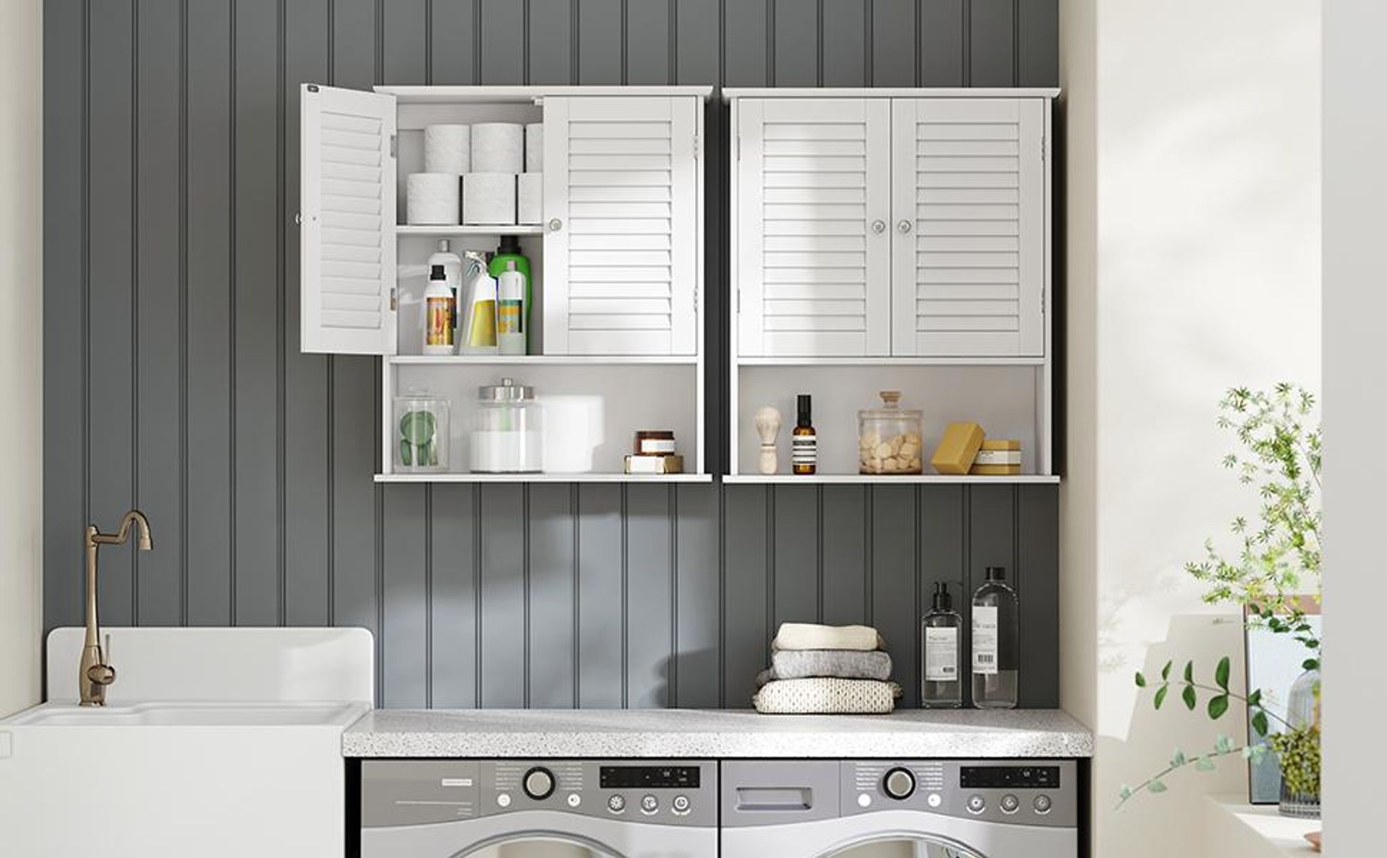 VASAGLE Hängeschrank Badezimmerschrank Wandschrank, 20 x 60 x 70 cm