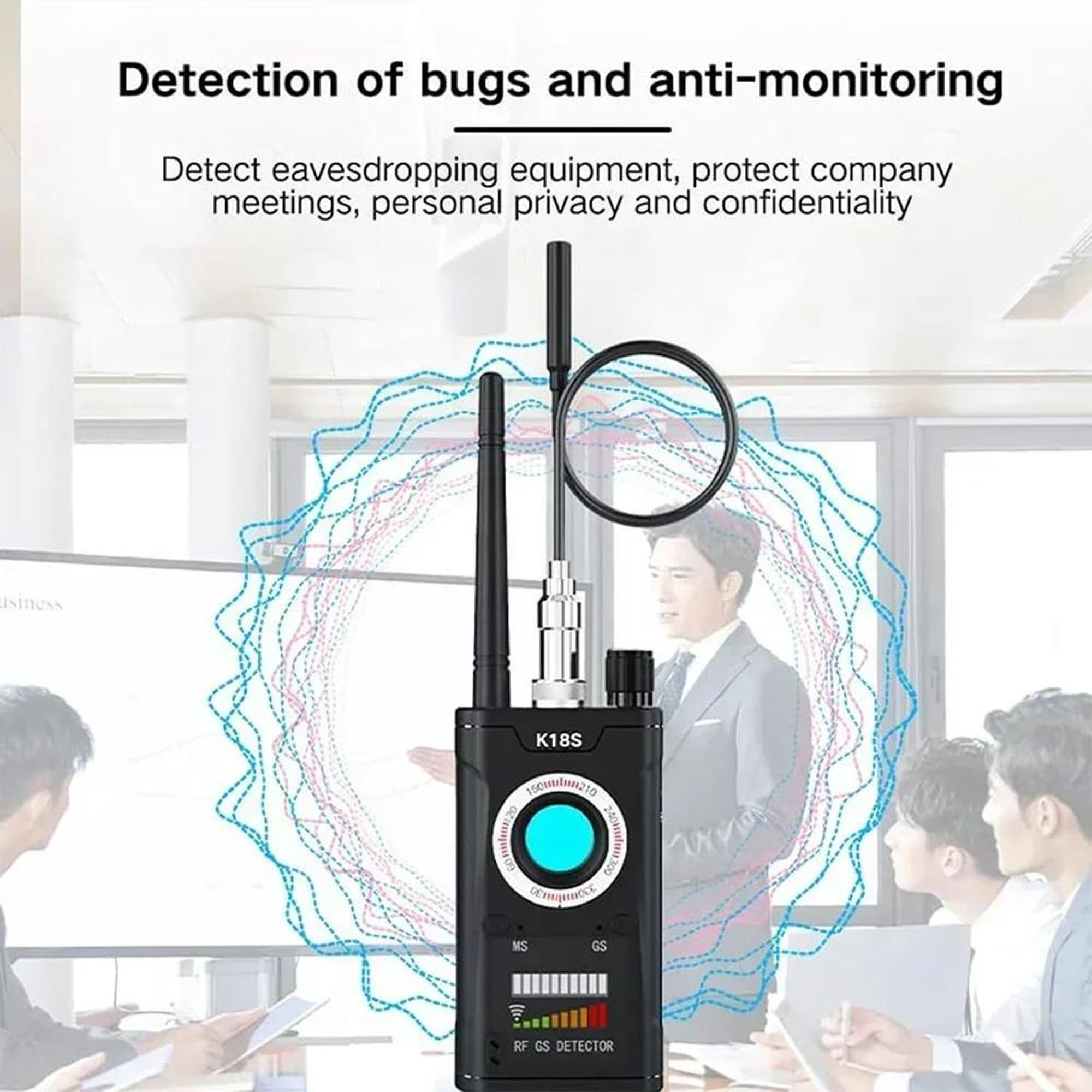 K18S Drahtlose Detektorkamera Multifunktionaler, intelligenter Rückfahrkamera-Finder für Autos (1 MHz–6,5 GHz) mit Erkennung der GPS-Signalstärke