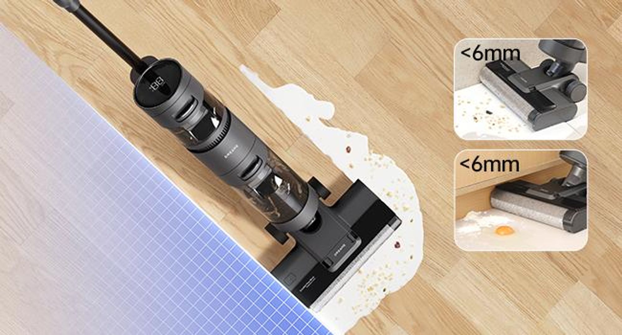 Dreame H11 Core nass und trockensauger, Akku Saugwischer Kabellos,Kantenreinigung, 900ml,Staubsauger mit Wischfunktion Selbstreinigung