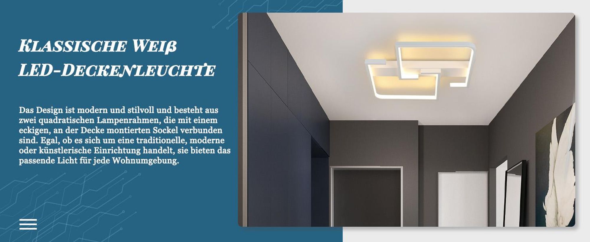 ZMH Plafonnier LED Lampe de plafond Petite lampe blanche pour couloir 19 W Lampe de cuisine en métal Blanc chaud 3000 K Lampe de chambre à coucher pour couloir, chambre à coucher, cuisine