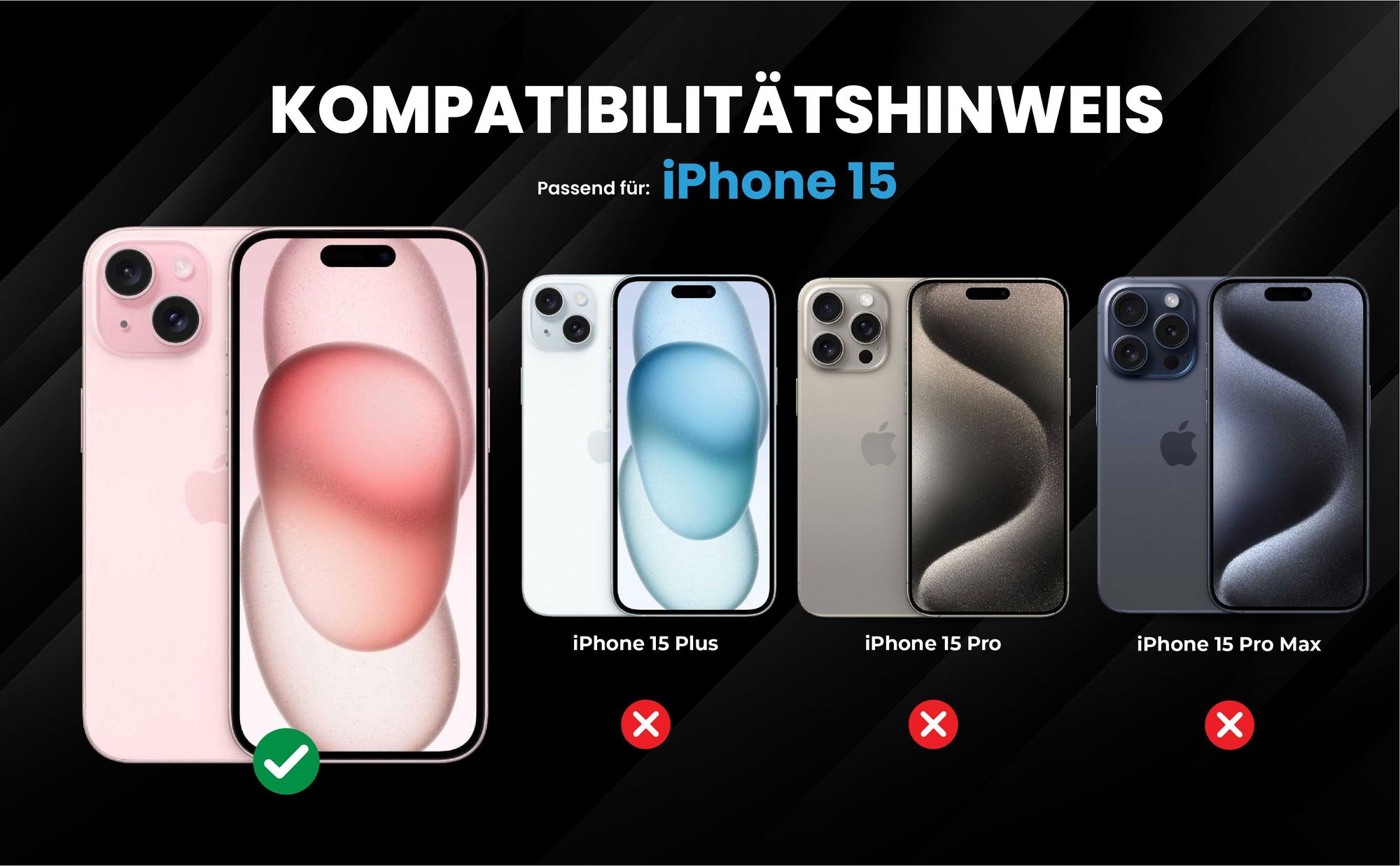 Kompatibilitätshinweise Hülle für Apple iPhone 15