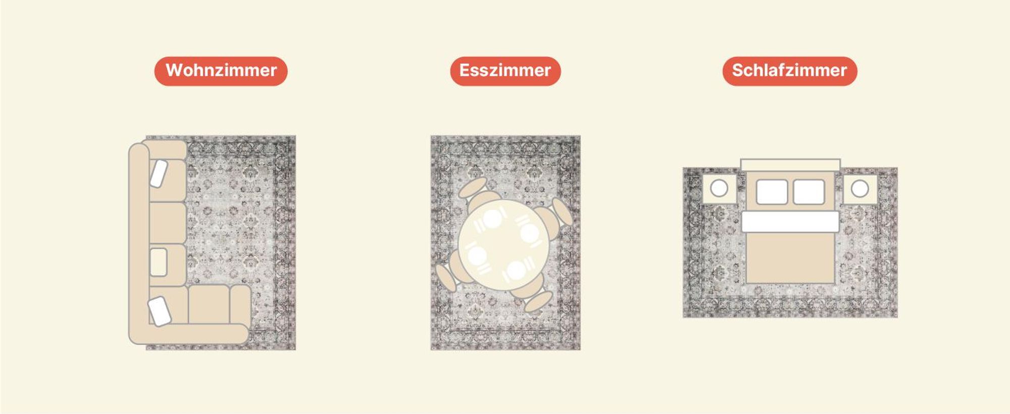 TAPISO ISPAHAN Orientteppich Kurzflor 140 x 200 cm