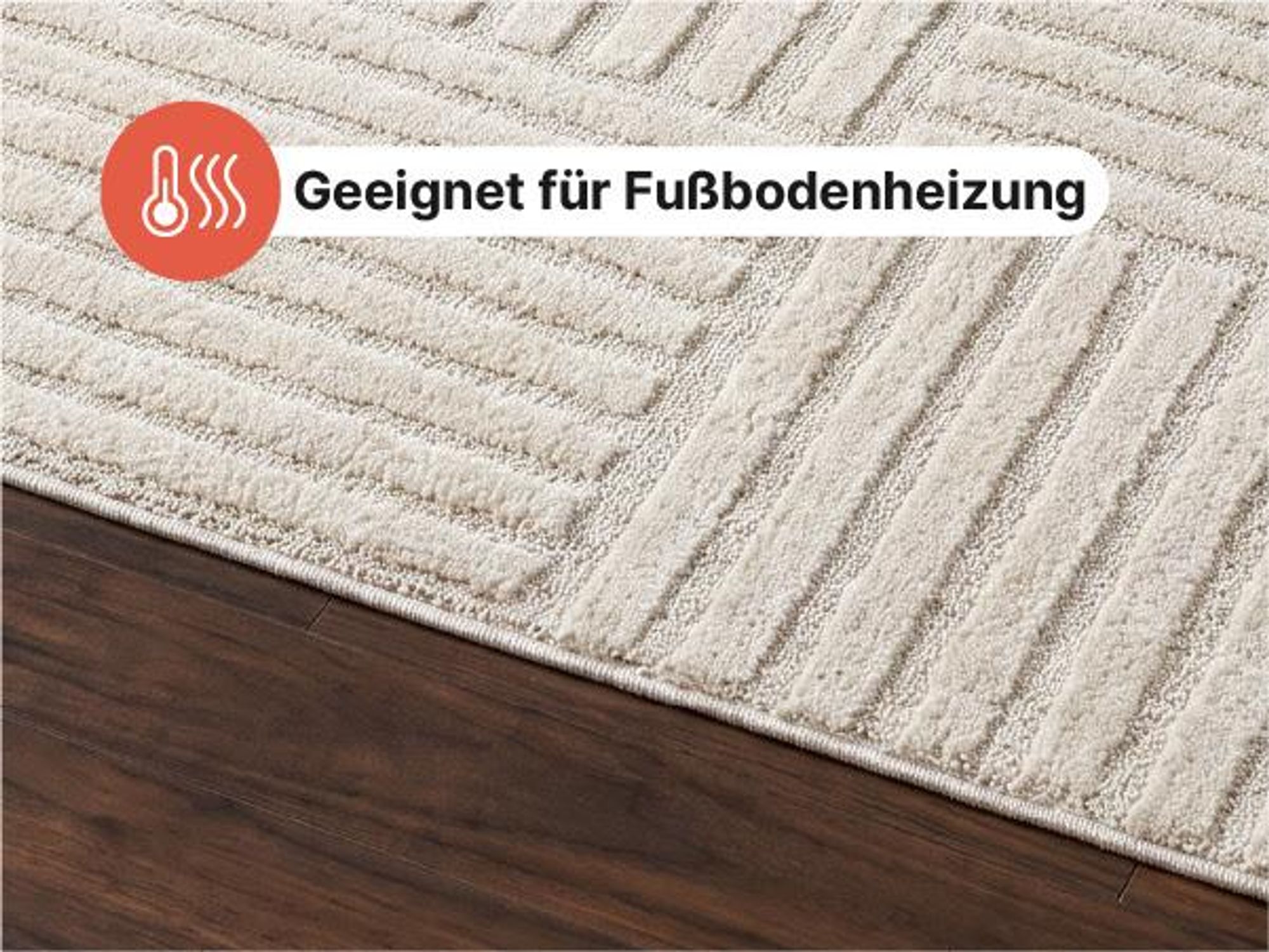 Tapiso Kurzflorteppich RELIEVO 3D abstrakt taupe Wohnzimmer 160 x 220 cm