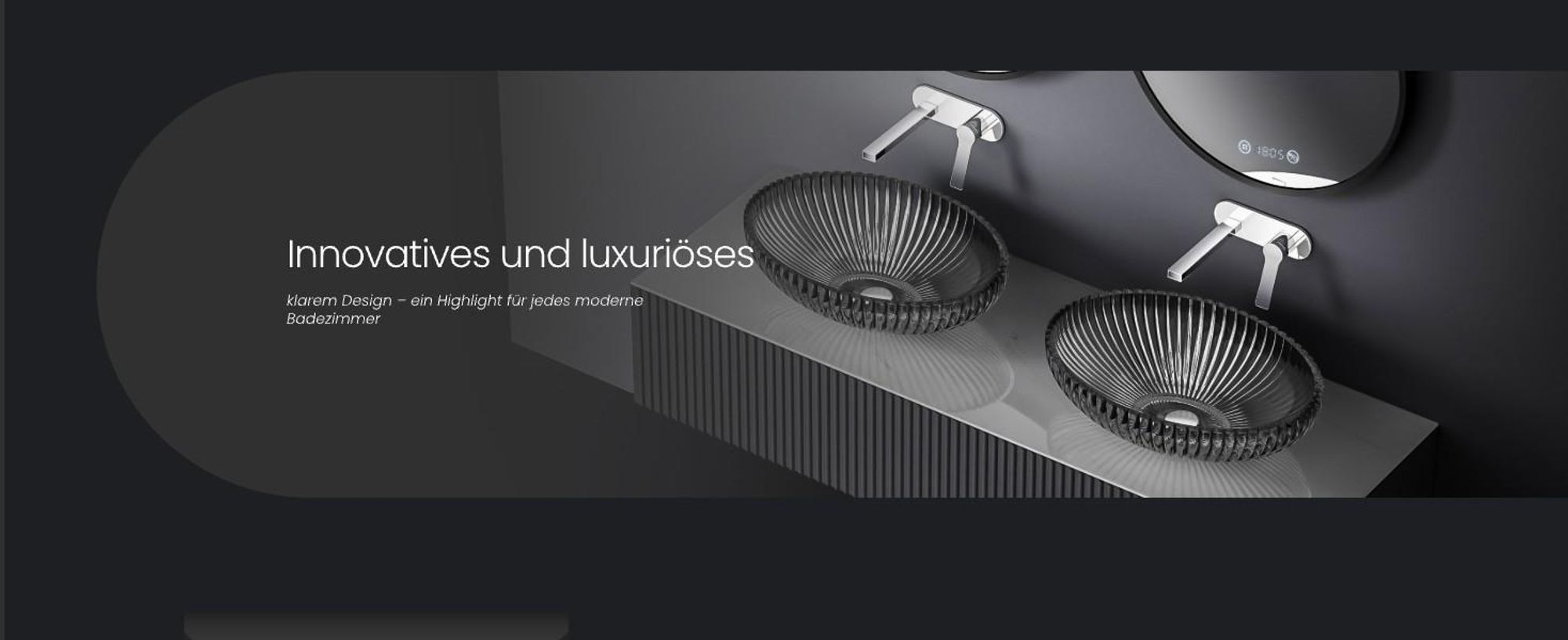 EMKE Ovales Glas-Aufsatzwaschbecken – Transparentes Schwarzes Waschbecken 51 x 35 x 15 cm Hochwertiges Design für Badezimmer & Gäste-WC Waschschale