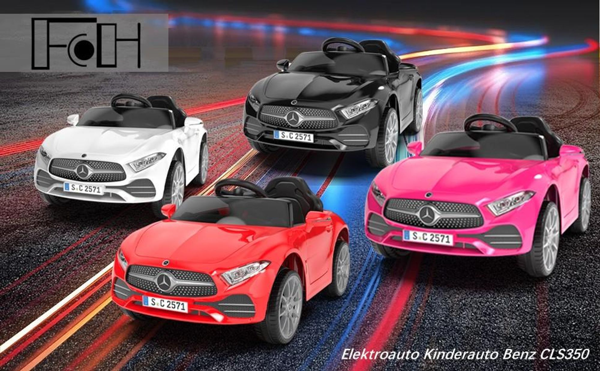 FCH Elektroauto Kinderauto Mercedes-Benz CLS 350, Kinder-Elektroauto mit Fernbedienung ,12V,90*60*40cm,Schwarz