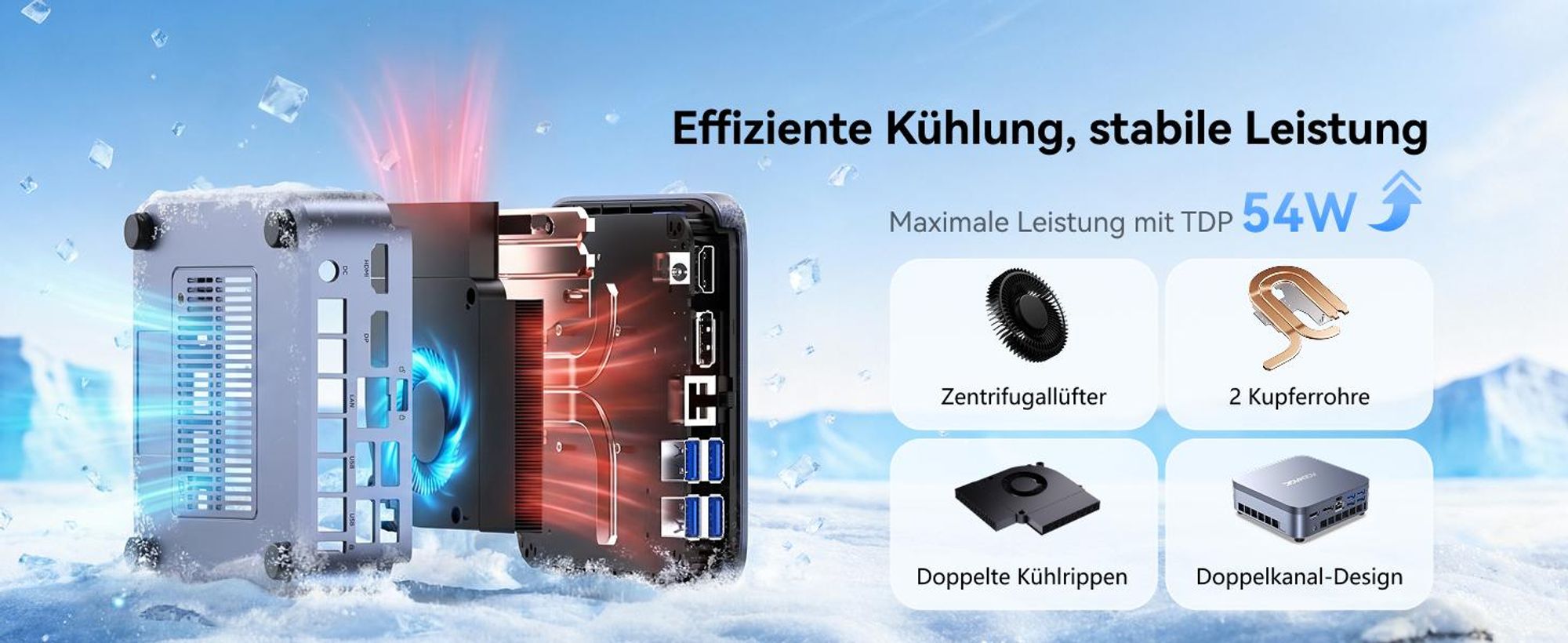 ACEMAGIC M5 Mini PC, Intel i9-14900HX (24C/32T),32GB DDR4 1TB NVME SSD | Mini Computer mit Windows 11 Pro | WiFi 6 | 4K UHD | Type-C