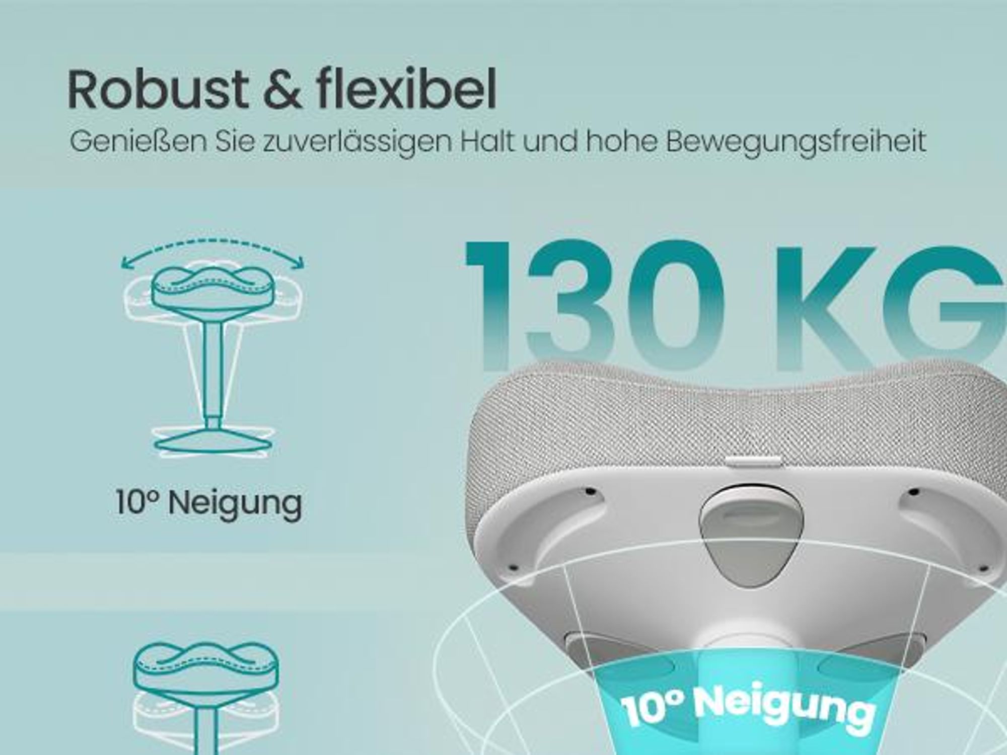 SONGMICS Hocker, Stehhocker, Stehstuhl mit Schwingeffekt, höhenverstellbar 48-65,5 cm, Anti-Rutsch-Sockel, drehbarer Sattelsitz, aktive Sitzhaltung