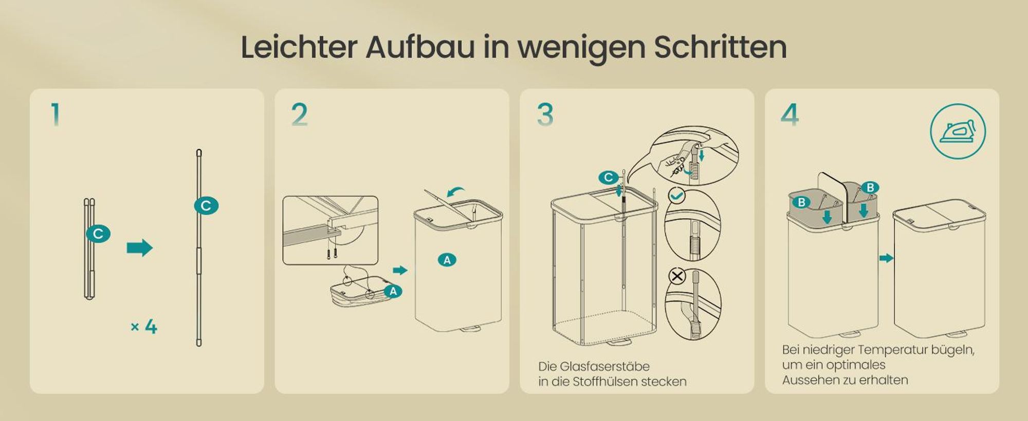 Leichter Aufbau in wenigen Schritten