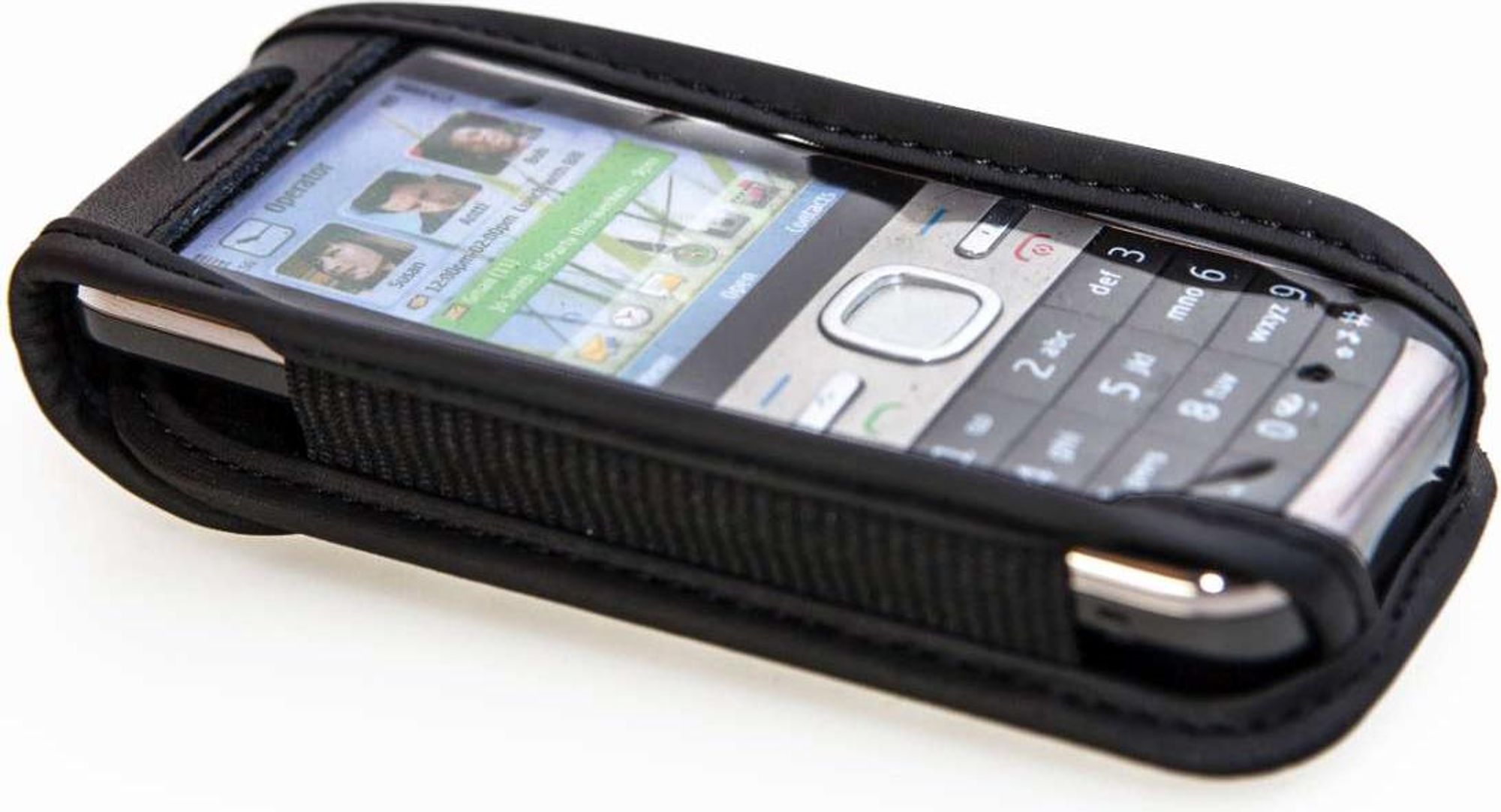 caseroxx Ledertasche mit Gürtelclip kompatibel mit Nokia C5-00 C 5 aus Echtleder, Tasche mit Gürtelclip und Sichtfenster  Bild 1