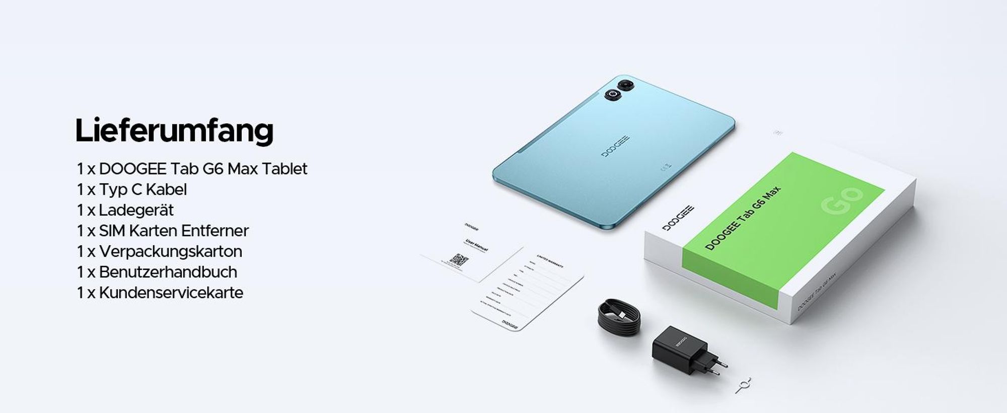 DOOGEE Tab G6 Max Tablet,Android 16, 13,4 Zoll, 32(6+26)GB+256GB/2TB TF, 4G LTE, 90Hz,11000mAh/18W,Widevine L1, 5G WiFi