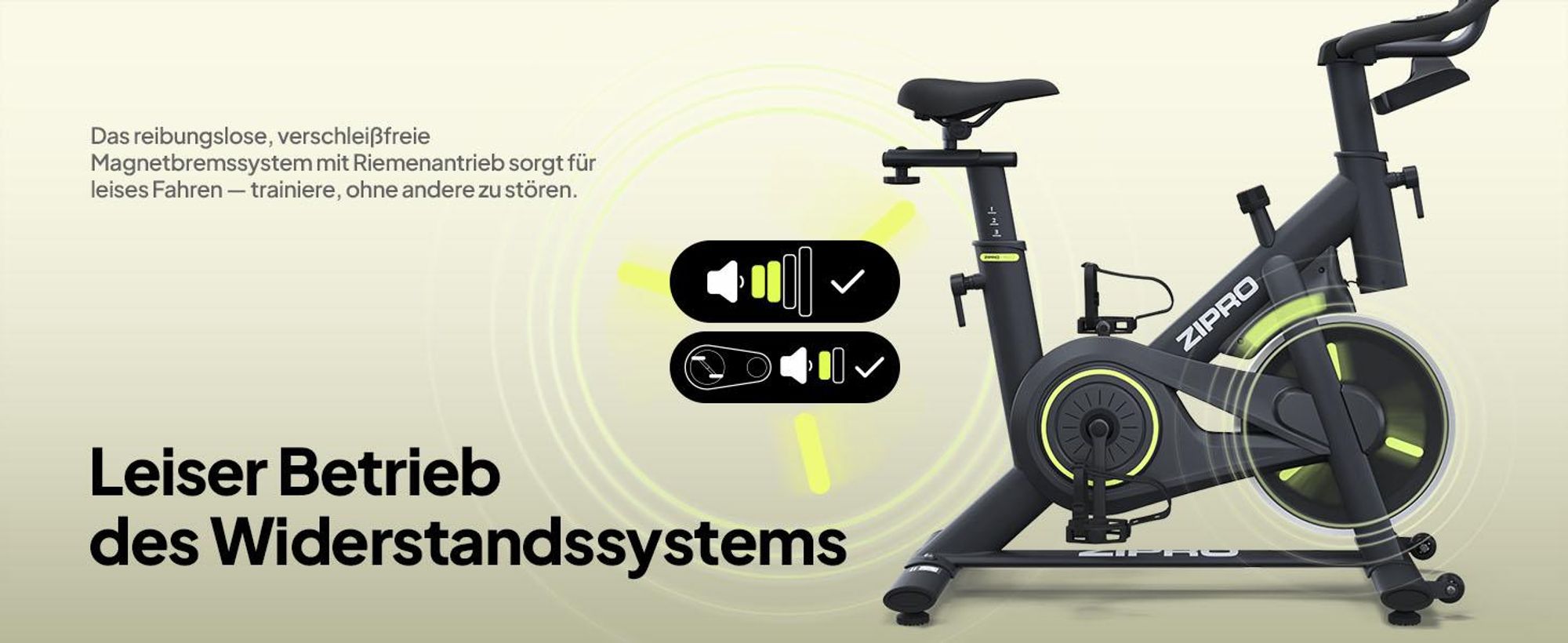 ZIPRO Heimtrainer Fahrrad Modo Bluetooth App Indoor Cycle Fitnessbike Hometrainer Bike leise Cardio Training Senioren 110 kg Trimmrad Kinomap