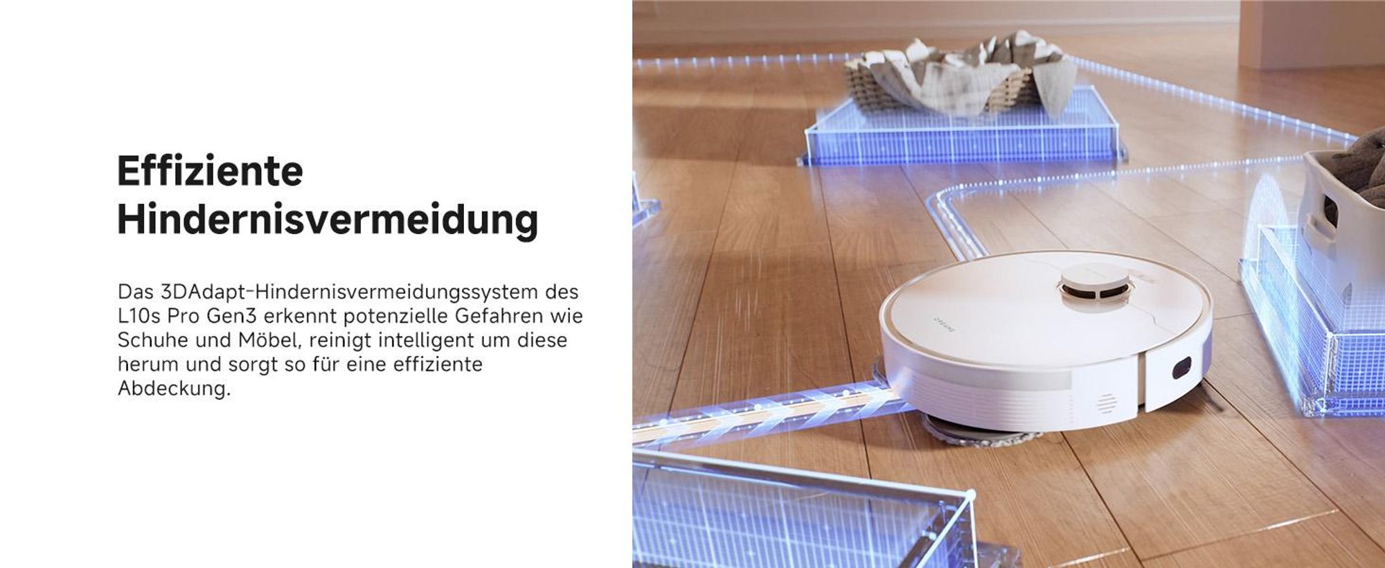 Dreame L10s Pro Gen3 Roboter Saugroboter Mit Wischfunktion,13000Pa Saugleistung,Intelligentes DuoScrub-Mop,7mm Auto-Lift,Teppichreinigung,5200mAh,Weiß