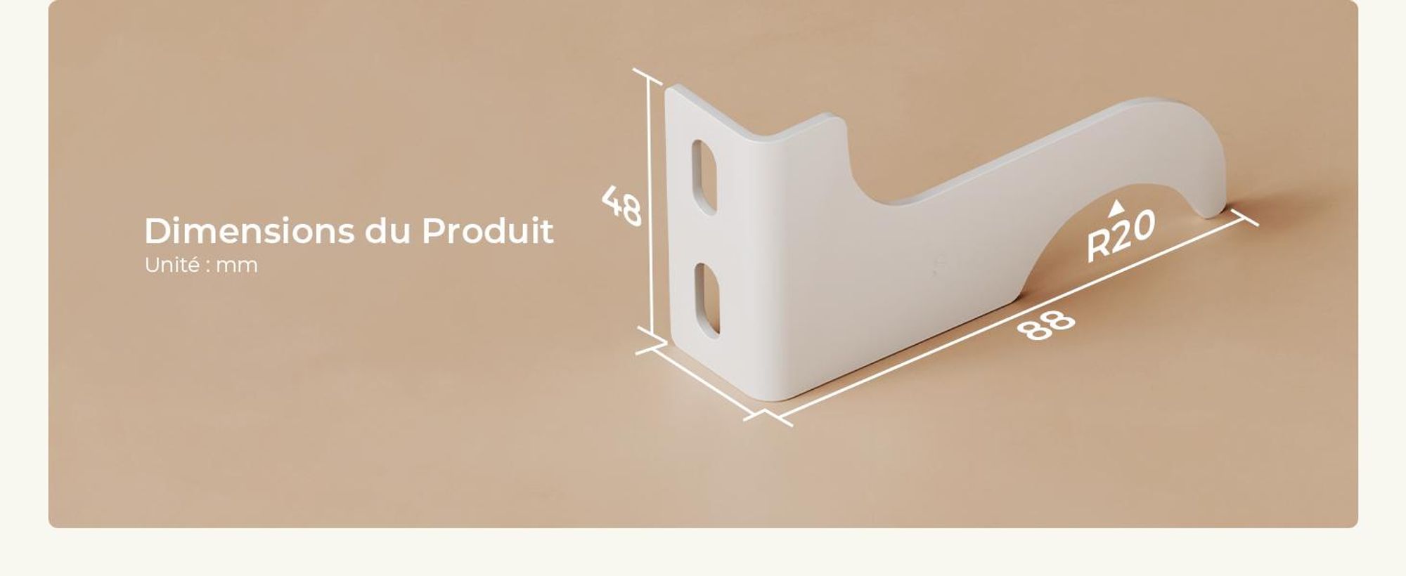 S'AFIELINA Support de radiateur 48 × 88mm Matériel de montage Kit de fixation Kit de montage Suspension Support Support pour radiateur panneau/plat 1 pièce