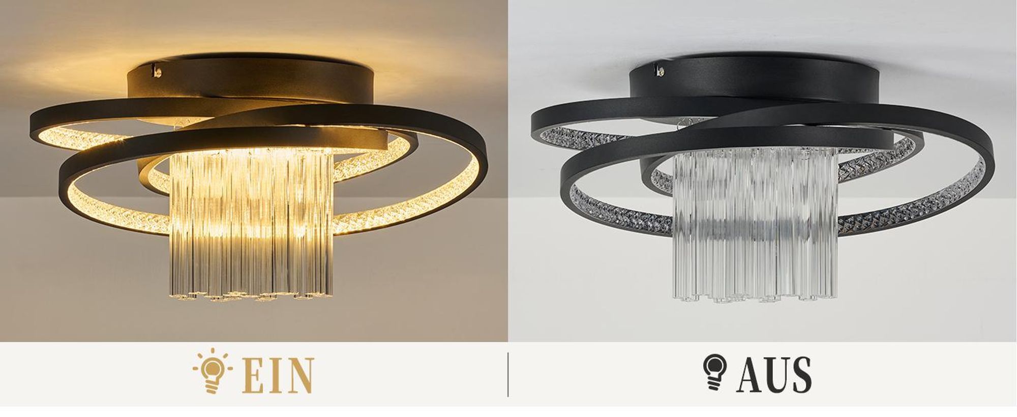 ZMH LED plafoniera 40W lampada rotonda soggiorno lampada camera da letto 3000K bianco caldo lampada corridoio in vetro illuminazione a soffitto