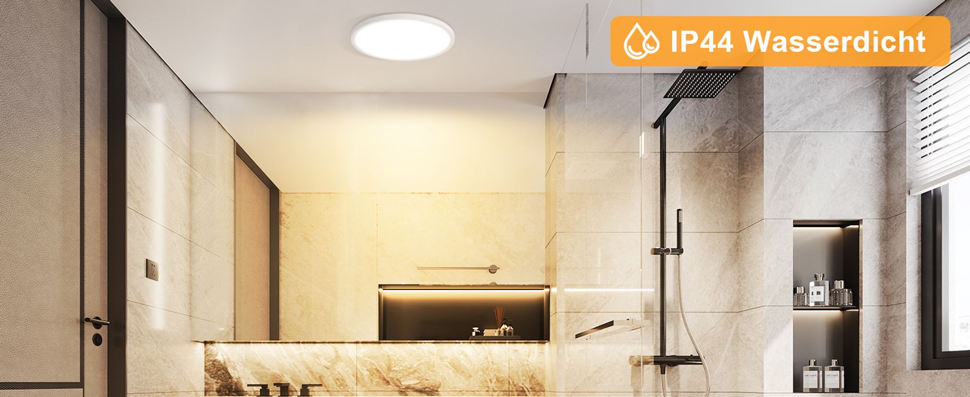 ZMH Deckenlampe LED Deckenleuchte Flach Schlafzimmerlampe 18CM Badezimmerlampe 15W Küchenlampe  Schlafzimmer weiß Deckenbeleuchtung Flurlampe Decke Badlampe 3000K für Küche Flur