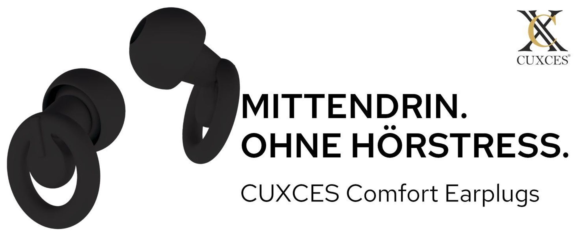 Cuxces Comfort Earplugs in Schwarz