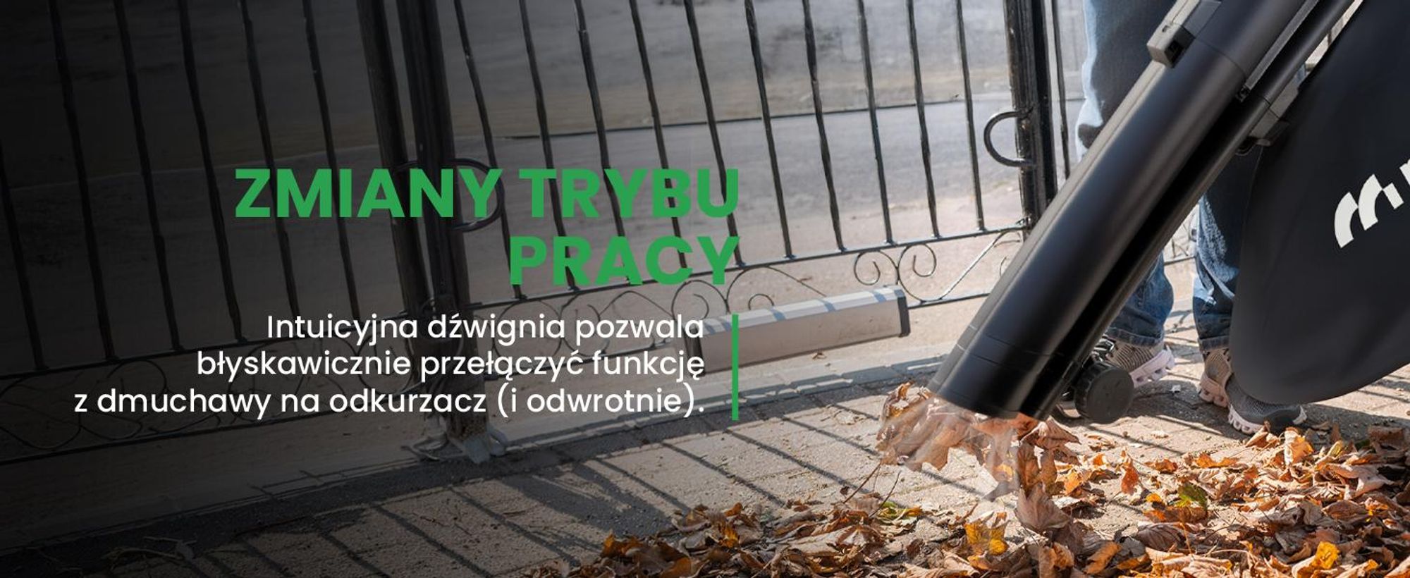 Dmuchawa odkurzacz do liści z rozdrabniaczem i dużym workiem na odpady