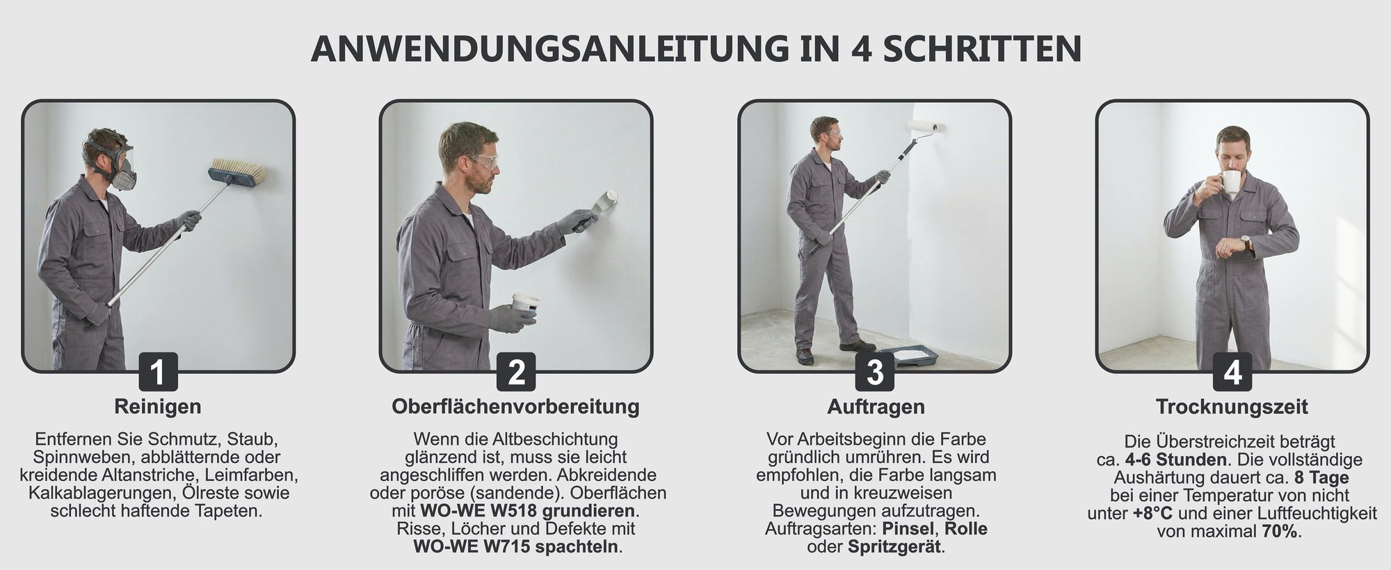 Latexfarbe Innenweiß Abwaschbare Wandfarbe Wohnraumfarbe Küchenwandfarbe Seidenmatt W556