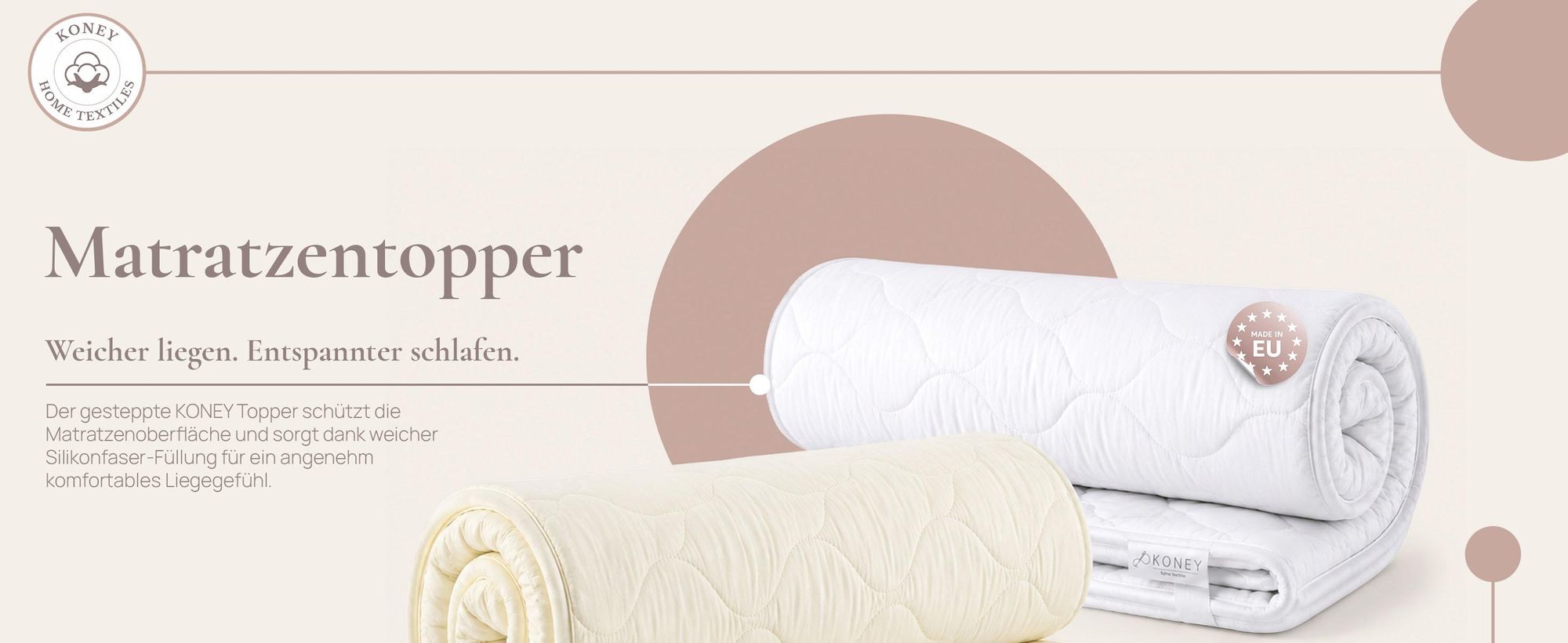 Topper - Ergonomischer Komfortschaum - 180x200 cm - 100% Mikrofaser - für Allergiker