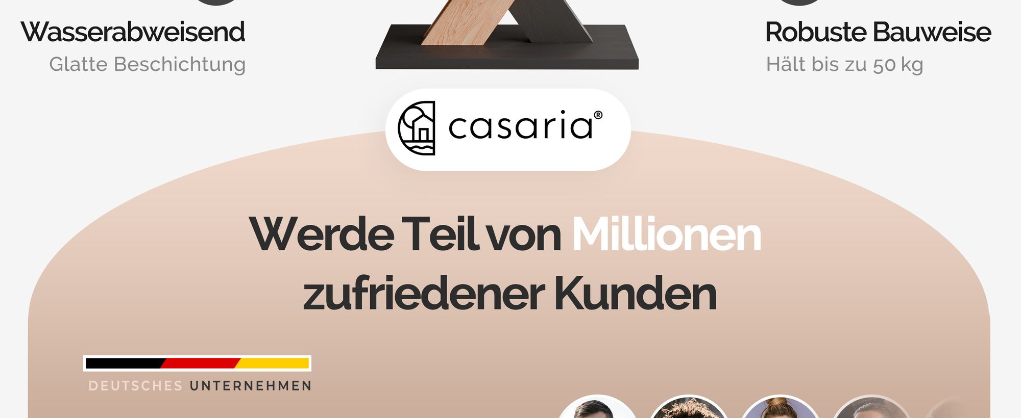CASARIA® Couchtisch Grau Holz Stauraum Ablage Kratzfest Modern Rechteckig 50kg Belastbar Beistelltisch Wohnzimmer Couch Sofa Tisch Detroit 90x60cm