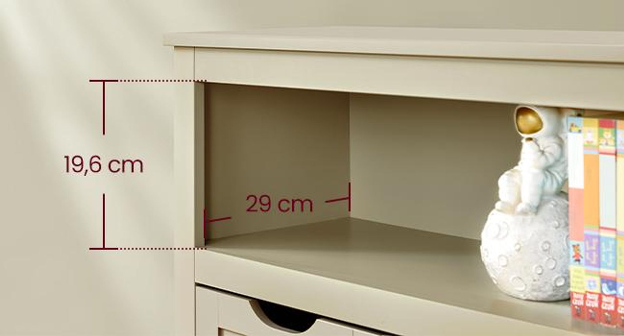 VASAGLE Spielzeugregal mit Rollen, Aufbewahrungsschrank, 30 x 102 x 60 cm, beige