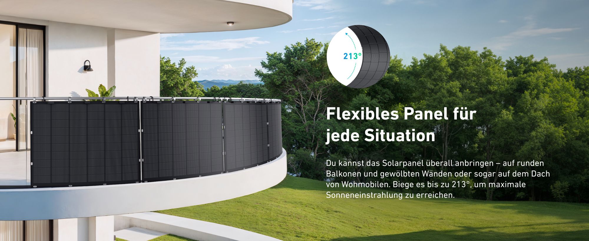 Balkonkraftwerk mit Speicher (900W | 1600Wh), Anker SOLIX Solarbank 2 E1600 Pro, Flexibel Solarpanel 4x225W für Balkon Dach Wand und Wohnmobil