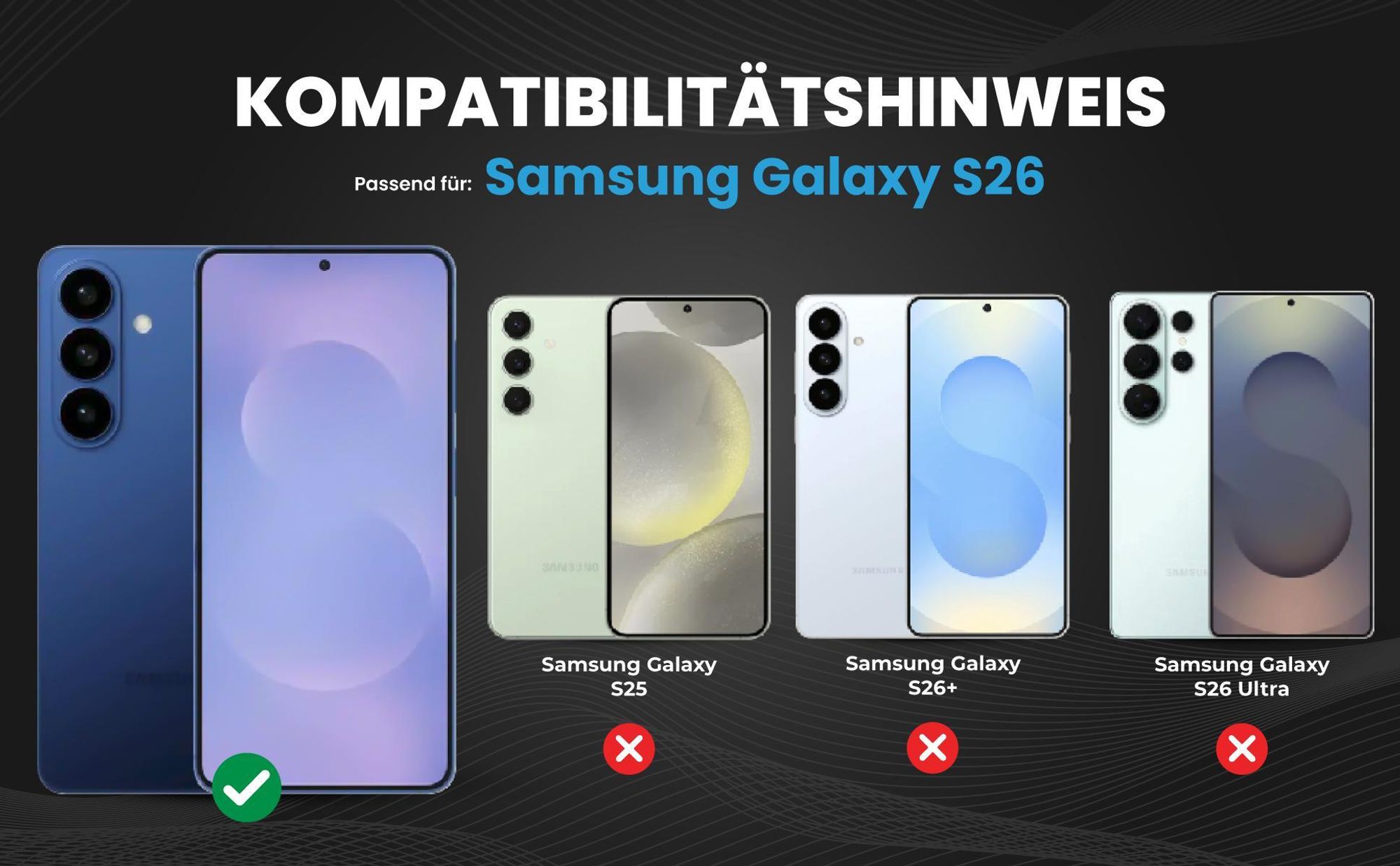 Kompatibilitätshinweise Hülle für Samsung Galaxy S26