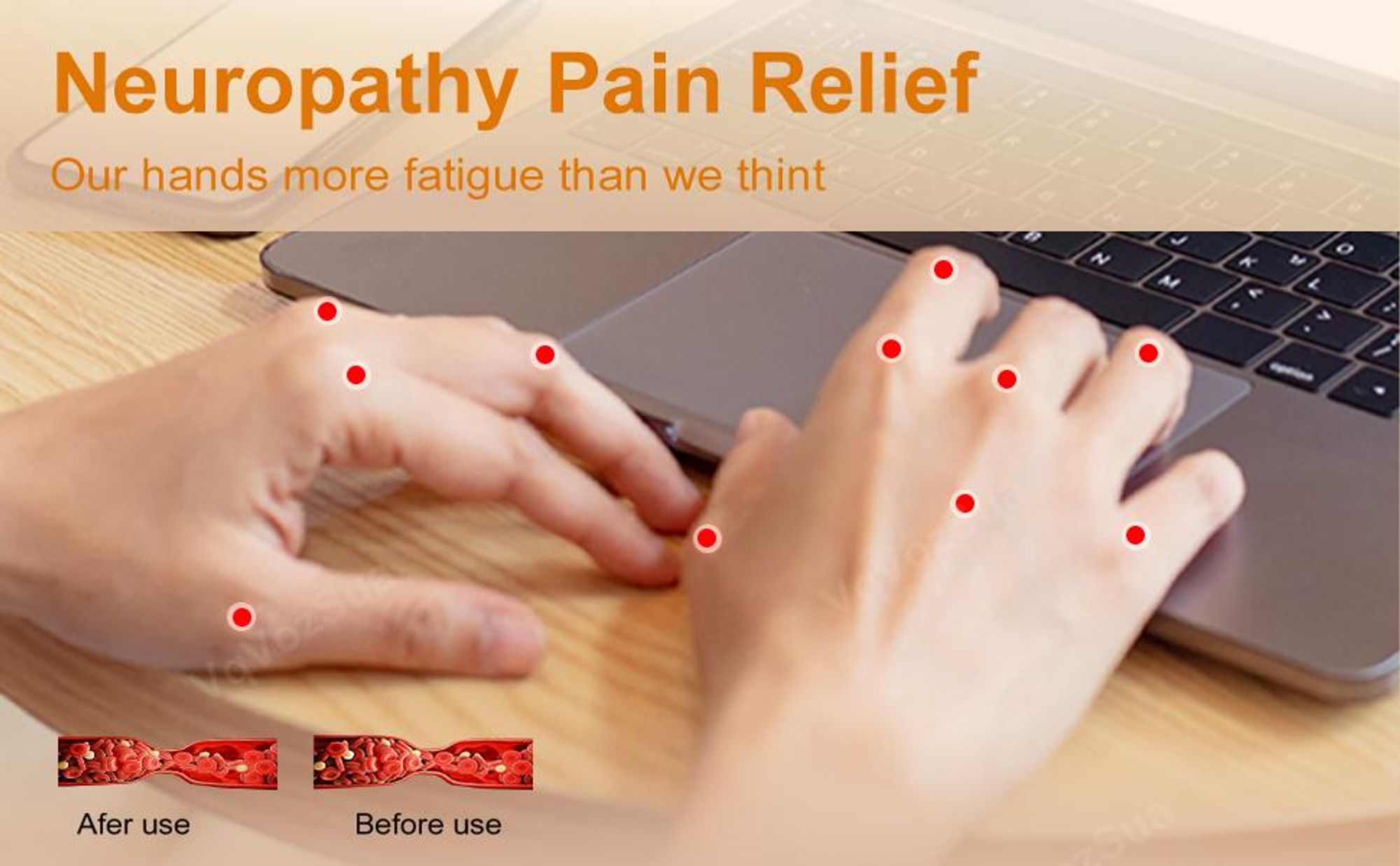 Handmassagegerät mit Wärme- und Kompressionsfunktion, geeignet bei Arthritis und Karpaltunnelsyndrom, zur Verbesserung von Durchblutungsstörungen