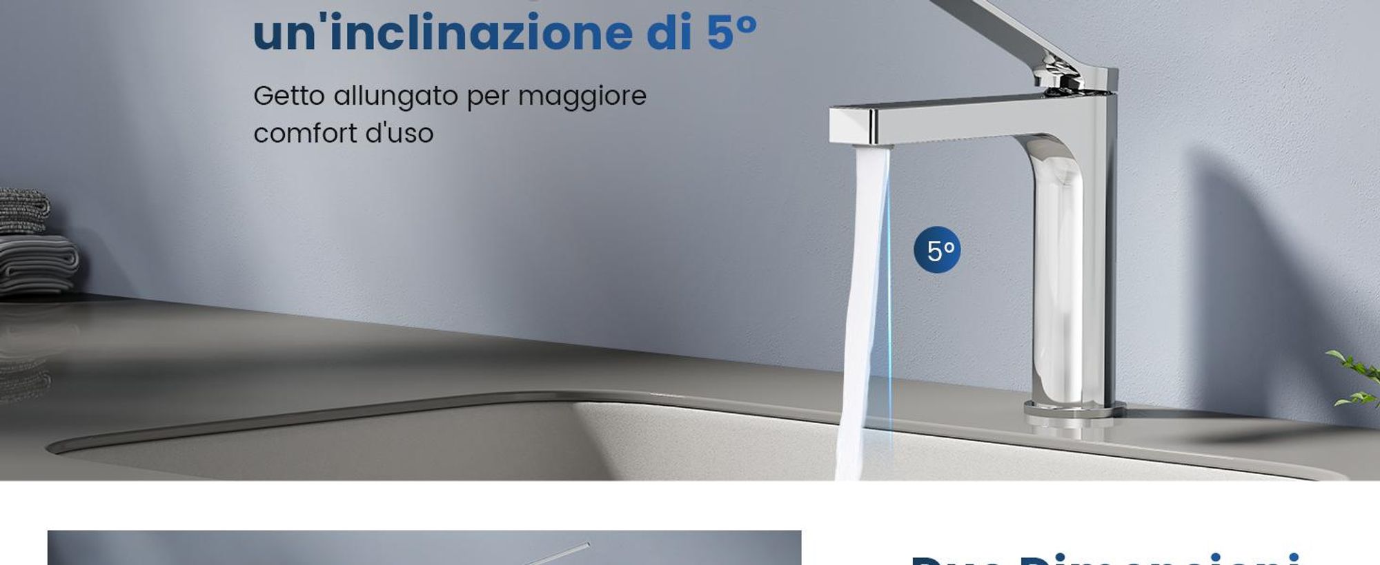 EMKE Rubinetto bagno cromo 195x173x46mm, ottone, cartuccia ceramica, miscelatore bagno, miscelatore lavabo, miscelatore lavabo