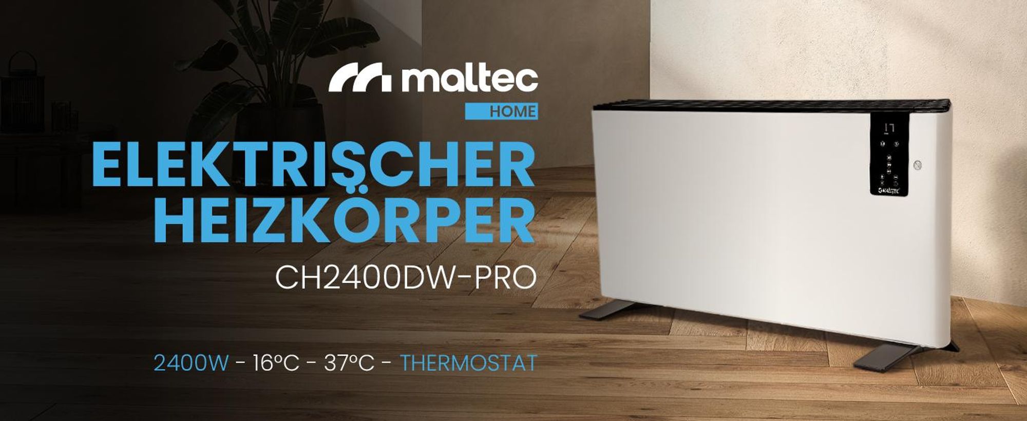 Badheizkörper Elektrischer Heizkörper BH500W-WH MalTec 970 x 535mm Programmierer 3 Heizleistungen 500W Konvektor