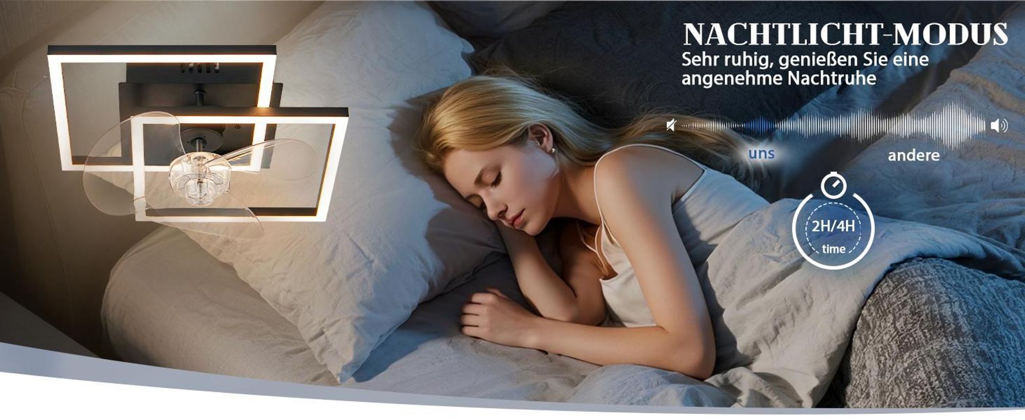 ZMH LED Deckenventilator Mit Beleuchtung Leise Deckenlampe Ventilator Fernbedienung Dimmbar 6 Gang DC Motor Timer Deckenventilatoren für Schlafzimmer