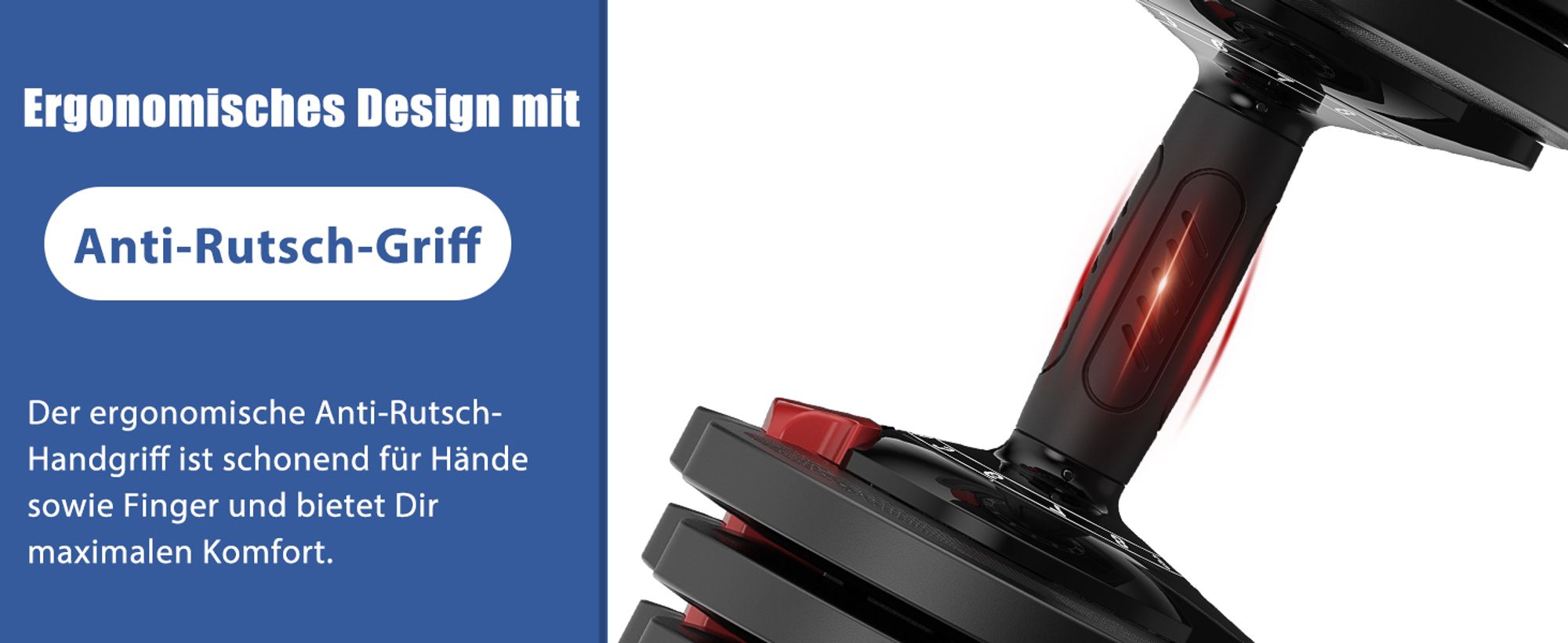 DH FitLife 1 x 18kg (1 Stück) verstellbare Hanteln 1,5 bis 18 KG mit 12 Gewichtsstufen, Kurzhanteln Hanteln Set mit Hantelscheiben, Hanteln Kurzhanteln verstellbar